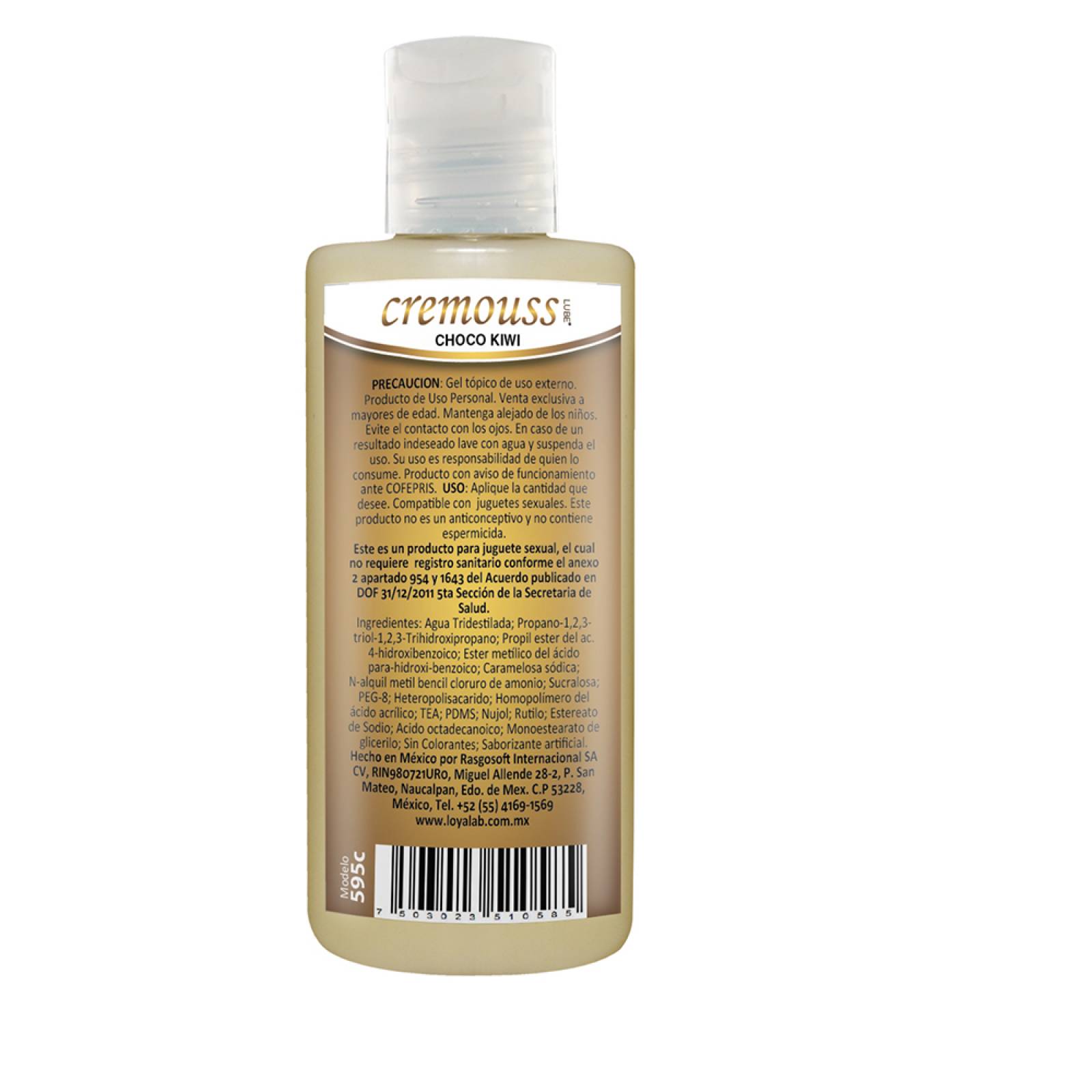 Gel Lubricante Intimo Hidratante Base Agua, Cremouss Lube de Choco Kiwi 70 g, Mod: 595c