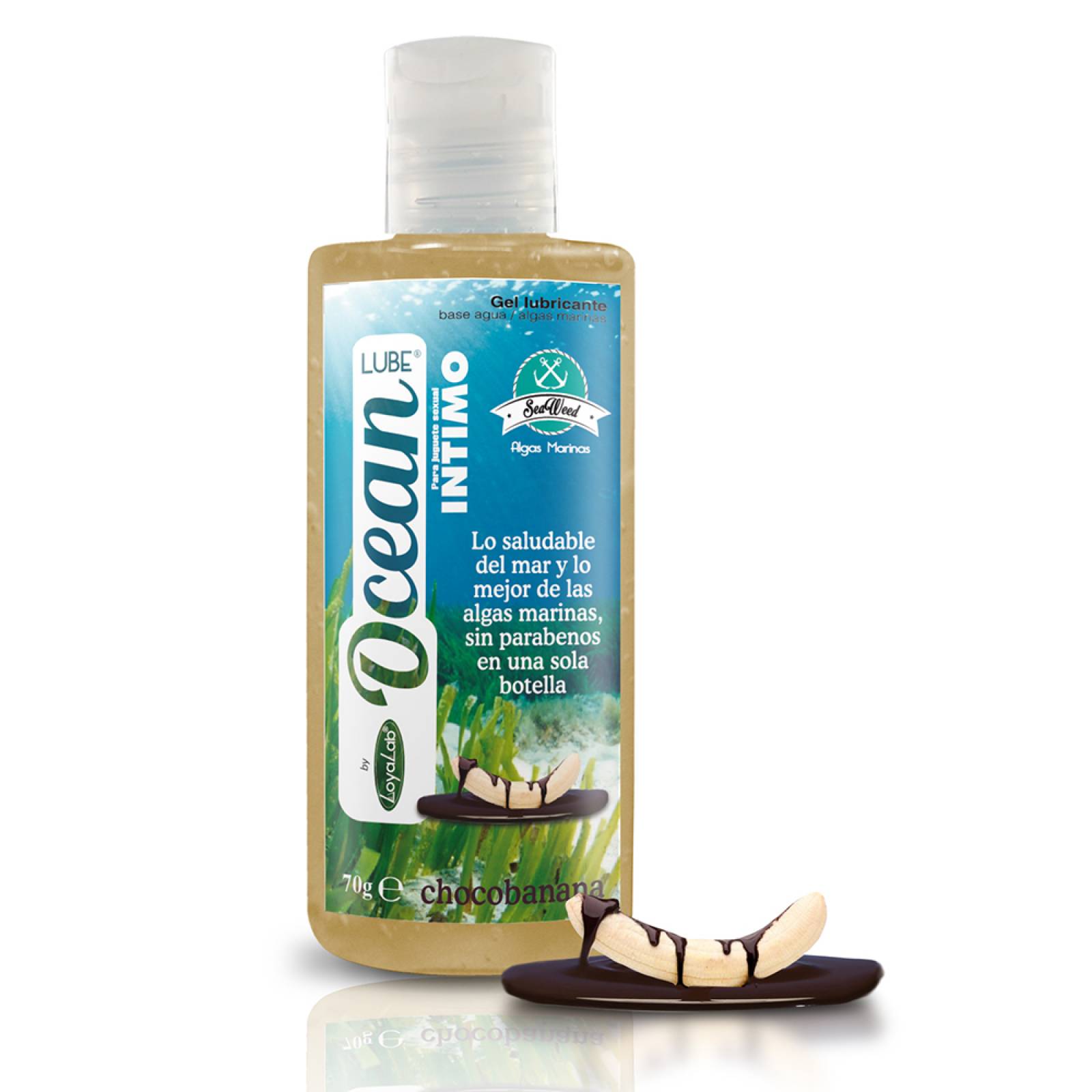 Gel Lubricante Intimo Base Agua y Algas Marinas, Ocean Lube de Choco Banana 70 g, Mod: 562o