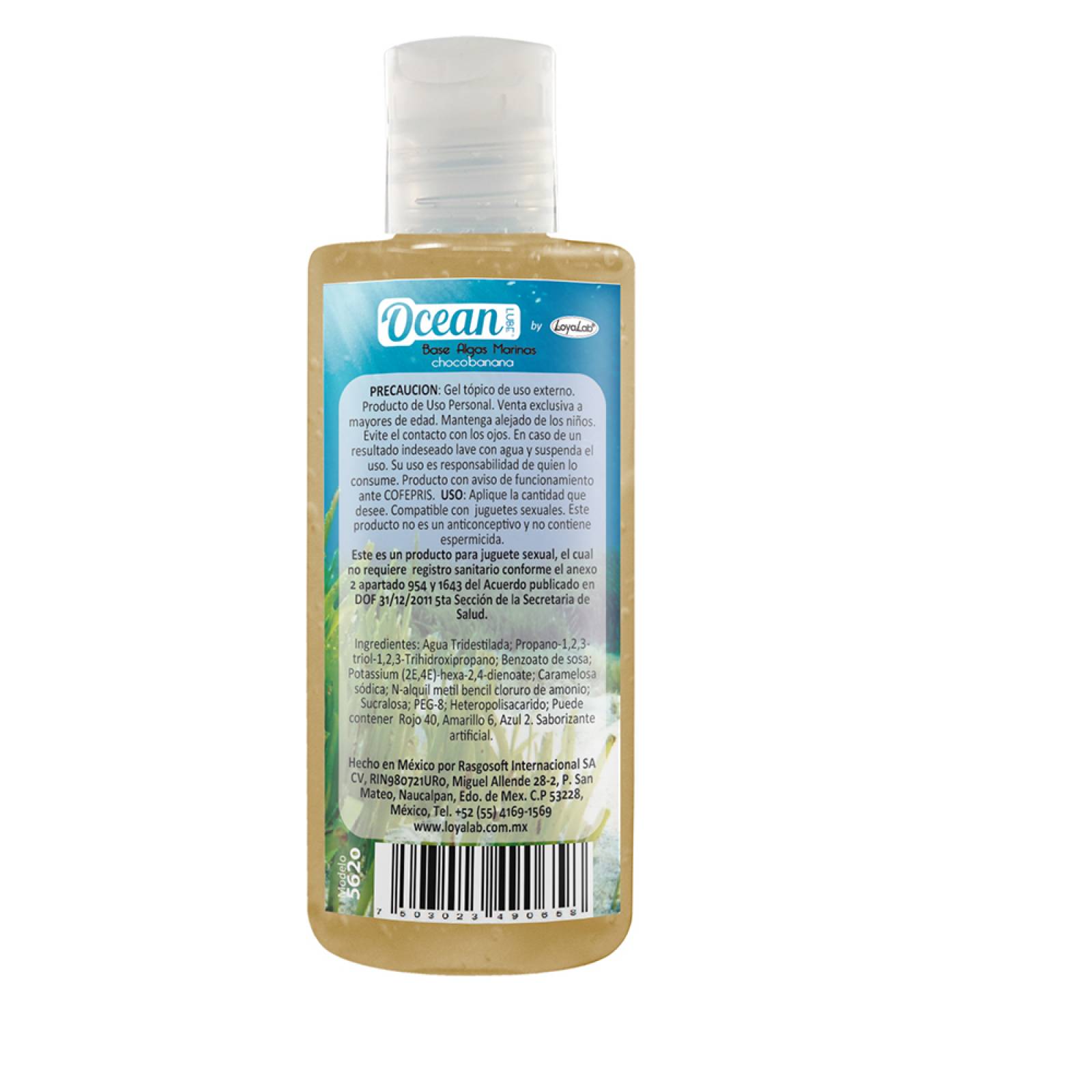 Gel Lubricante Intimo Base Agua y Algas Marinas, Ocean Lube de Choco Banana 70 g, Mod: 562o