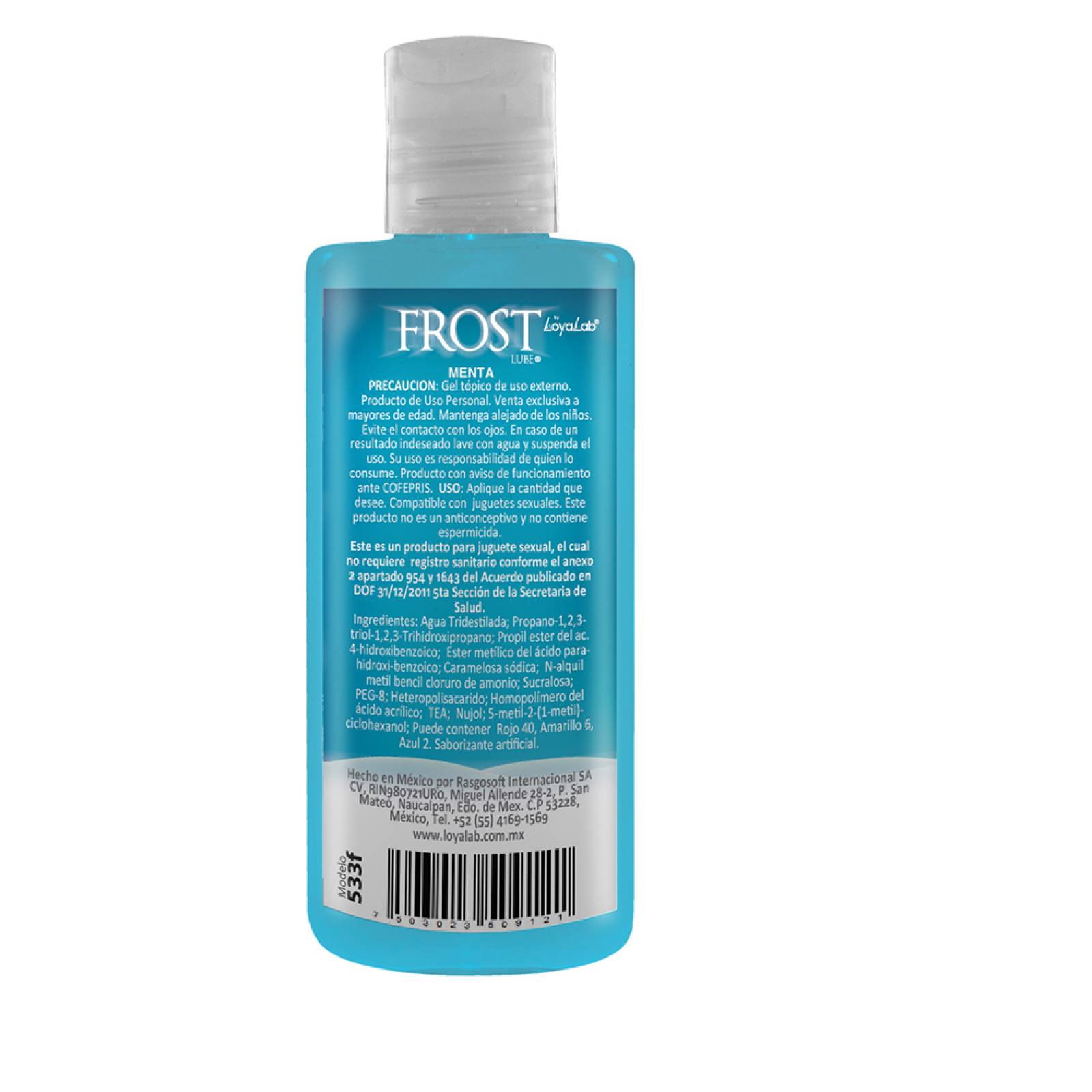 Gel Lubricante Efecto Frío, Frost Lube de Menta 70 g, Mod: 533f