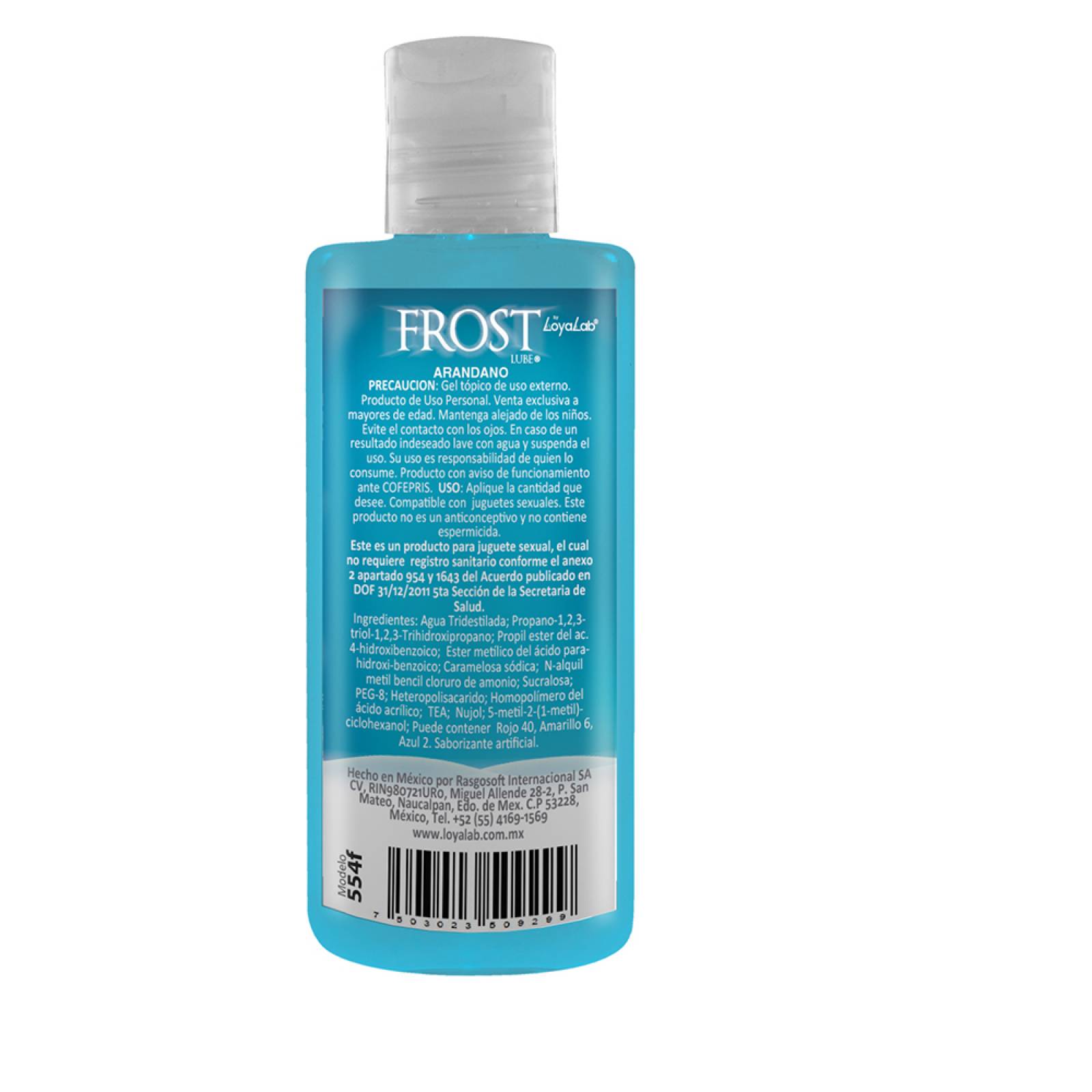 Gel Lubricante Efecto Frío, Frost Lube de Arándano 70 g, Mod: 554f