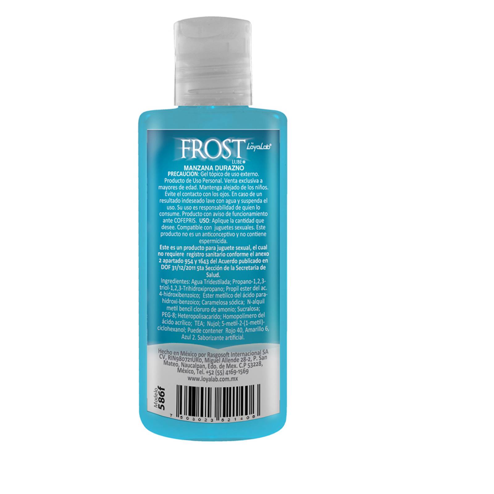 Gel Lubricante Efecto Frío, Frost Lube de Manzana Durazno 70 g, Mod: 586f