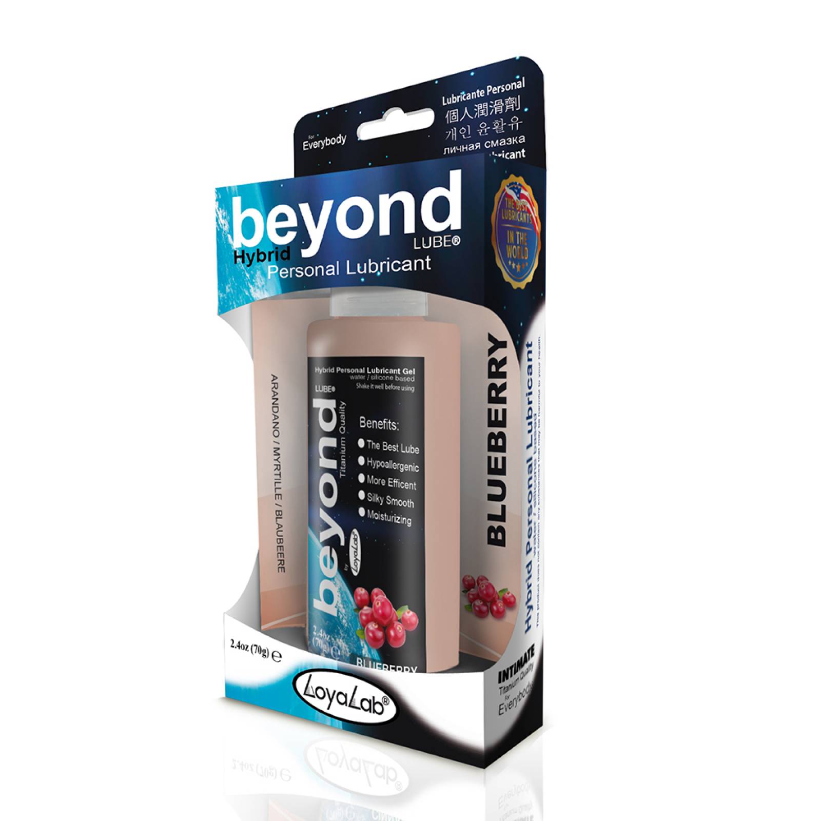 Gel Lubricante Intimo Híbrido, Beyond Lube de Arándano 70 g, Mod: 554t