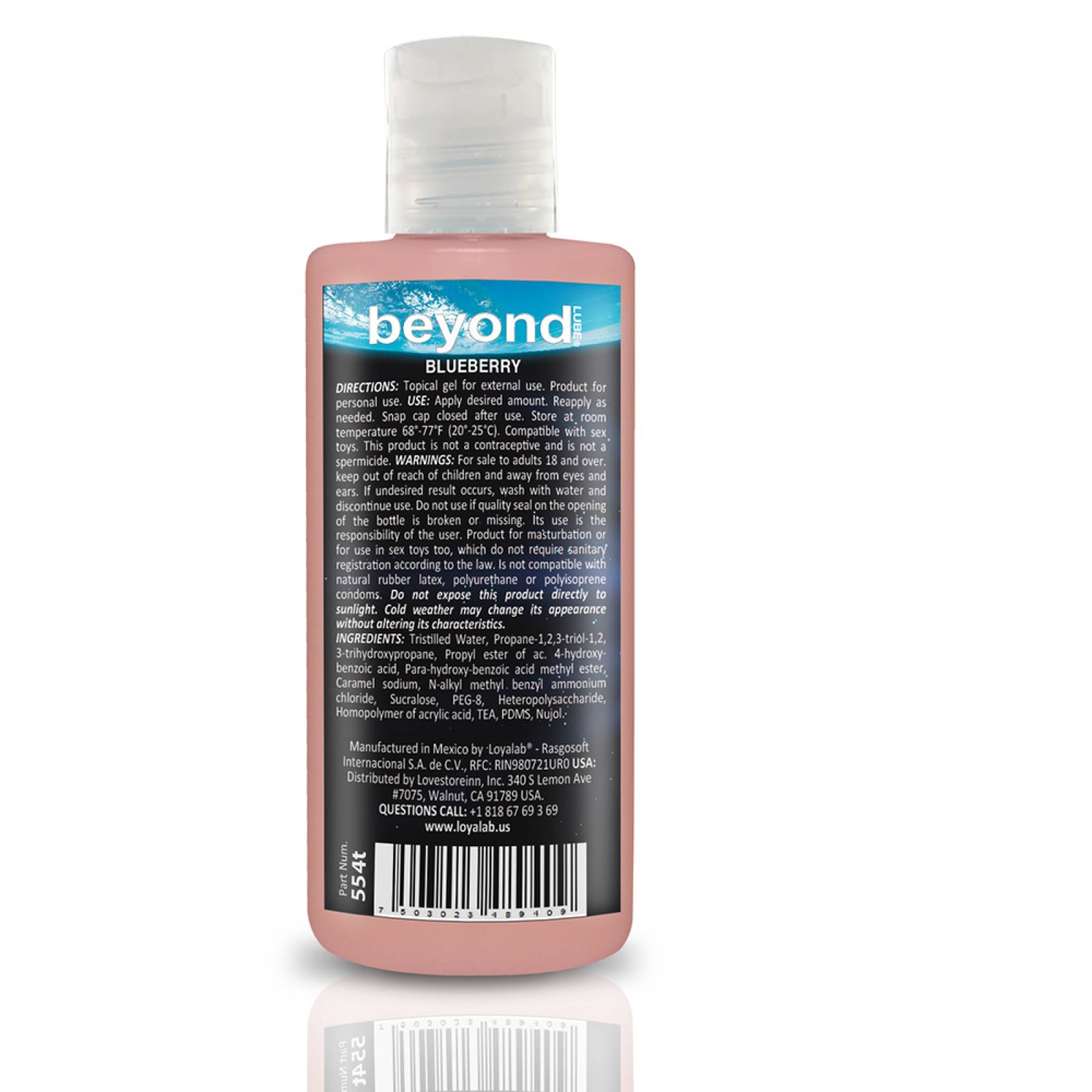 Gel Lubricante Intimo Híbrido, Beyond Lube de Arándano 70 g, Mod: 554t