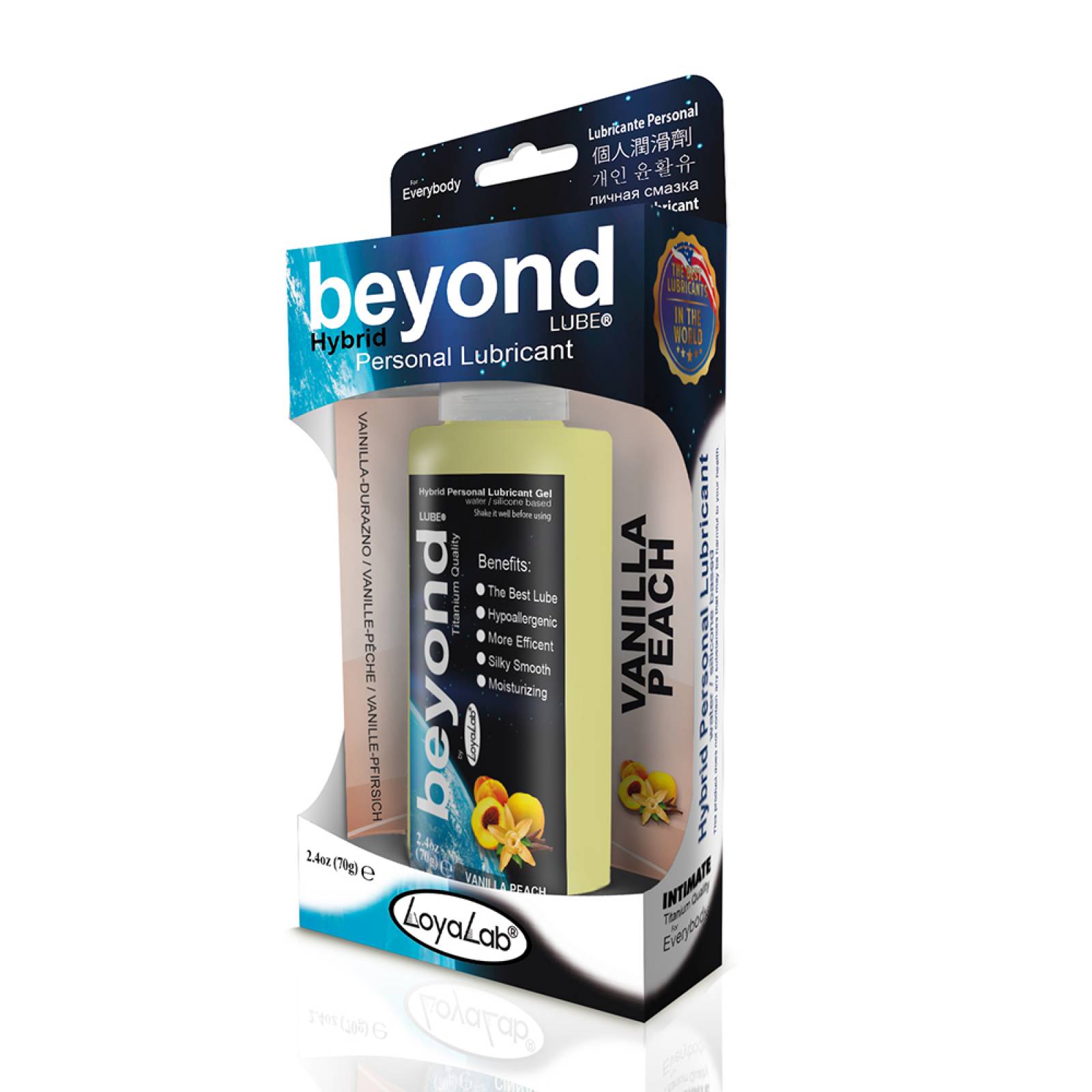 Gel Lubricante Intimo Híbrido, Beyond Lube de Vainilla Durazno 70 g, Mod: 567t