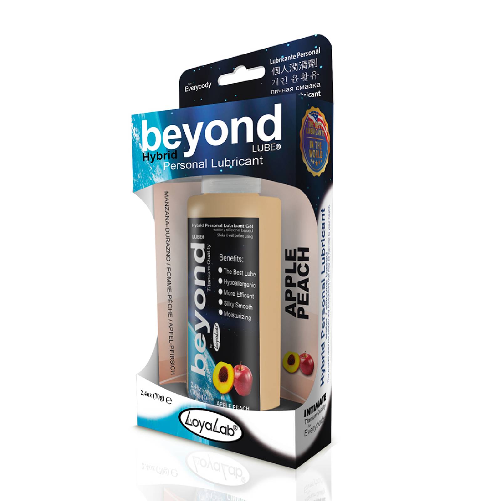 Gel Lubricante Intimo Híbrido, Beyond Lube de Manzana Durazno 70 g, Mod: 586t
