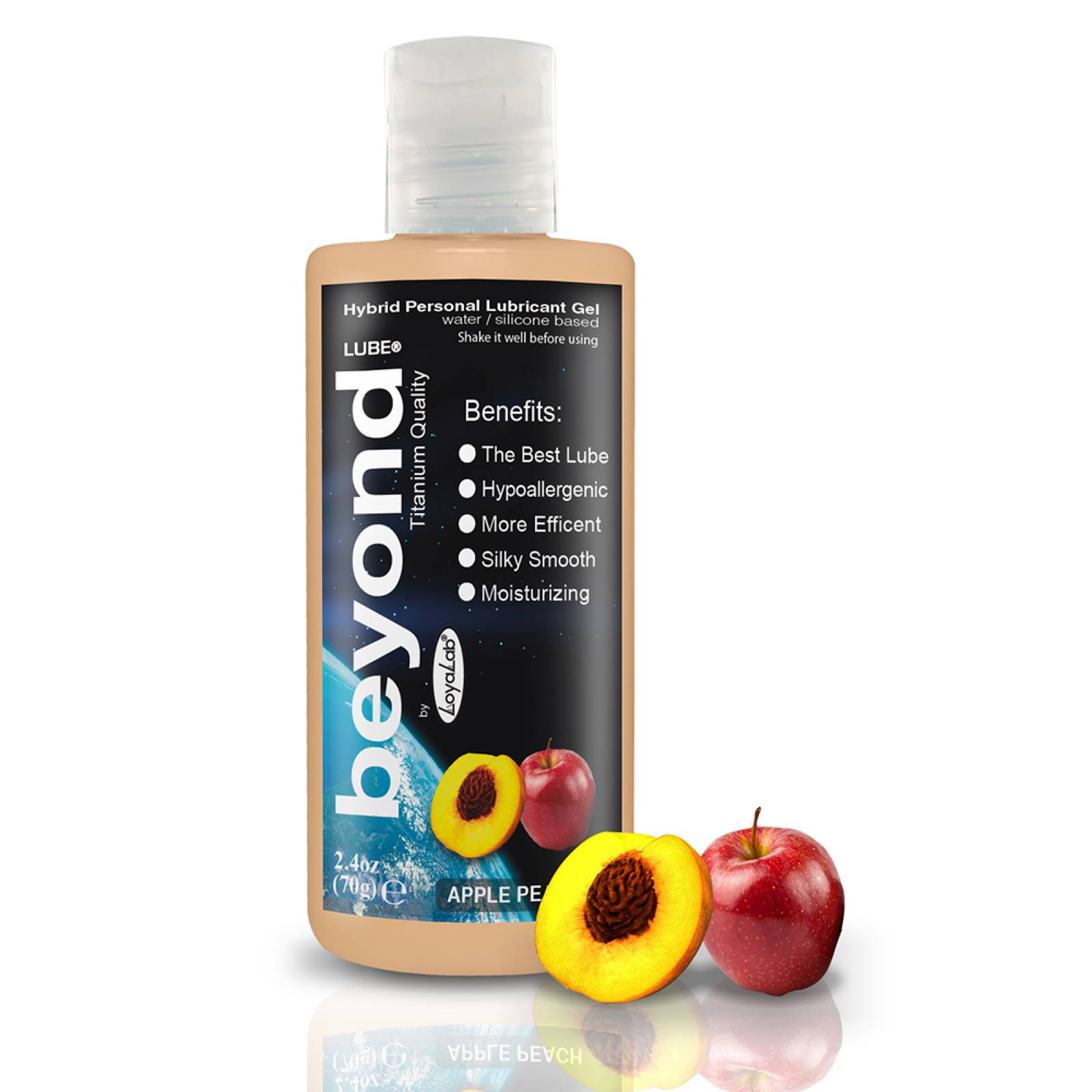 Gel Lubricante Intimo Híbrido, Beyond Lube de Manzana Durazno 70 g, Mod: 586t