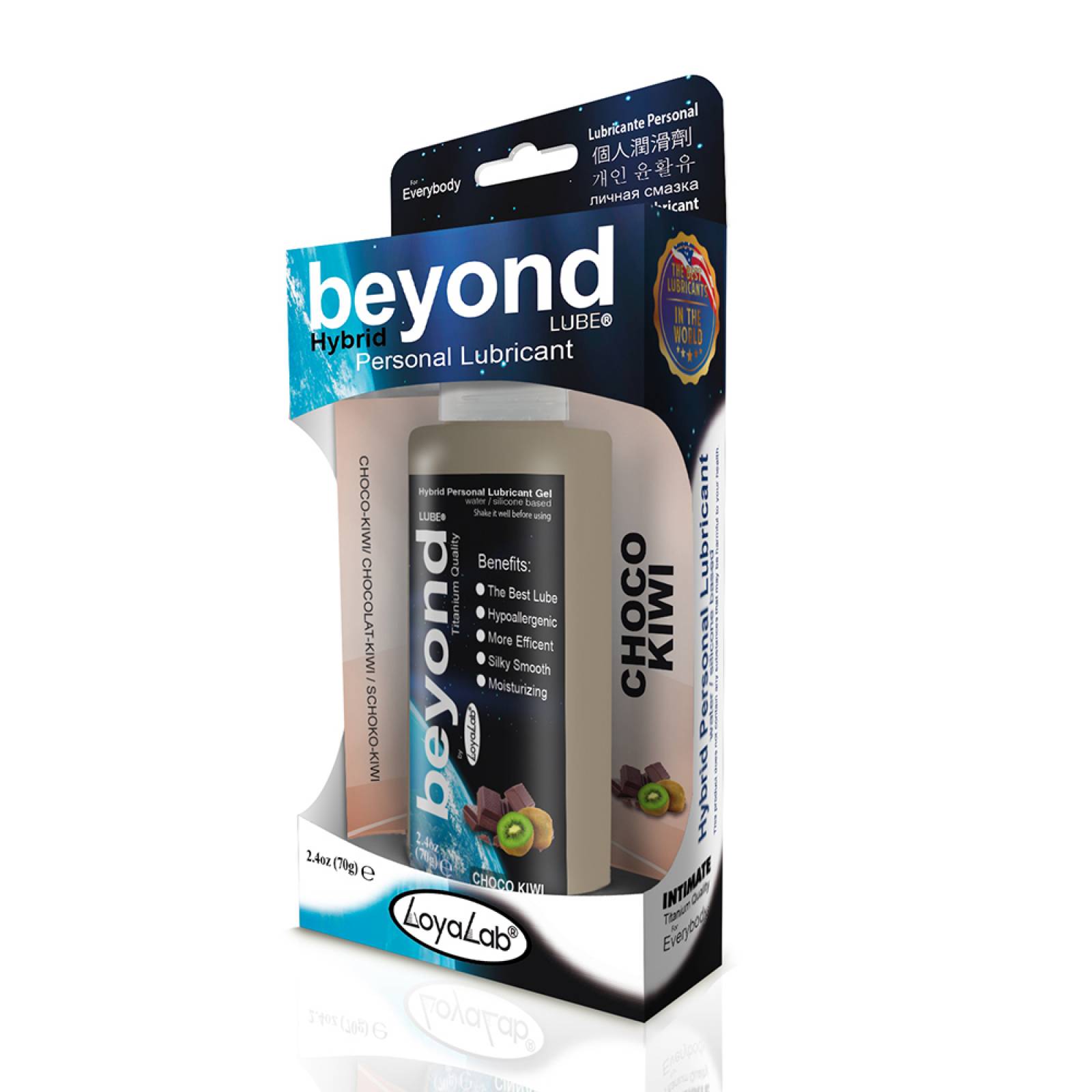 Gel Lubricante Intimo Híbrido, Beyond Lube de Choco Kiwi 70 g, Mod: 595t