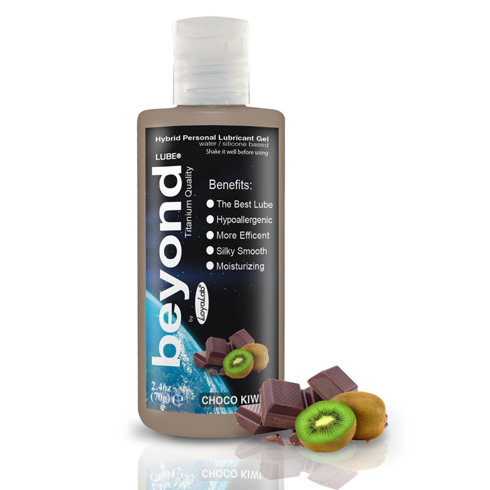 Gel Lubricante Intimo Híbrido, Beyond Lube de Choco Kiwi 70 g, Mod: 595t