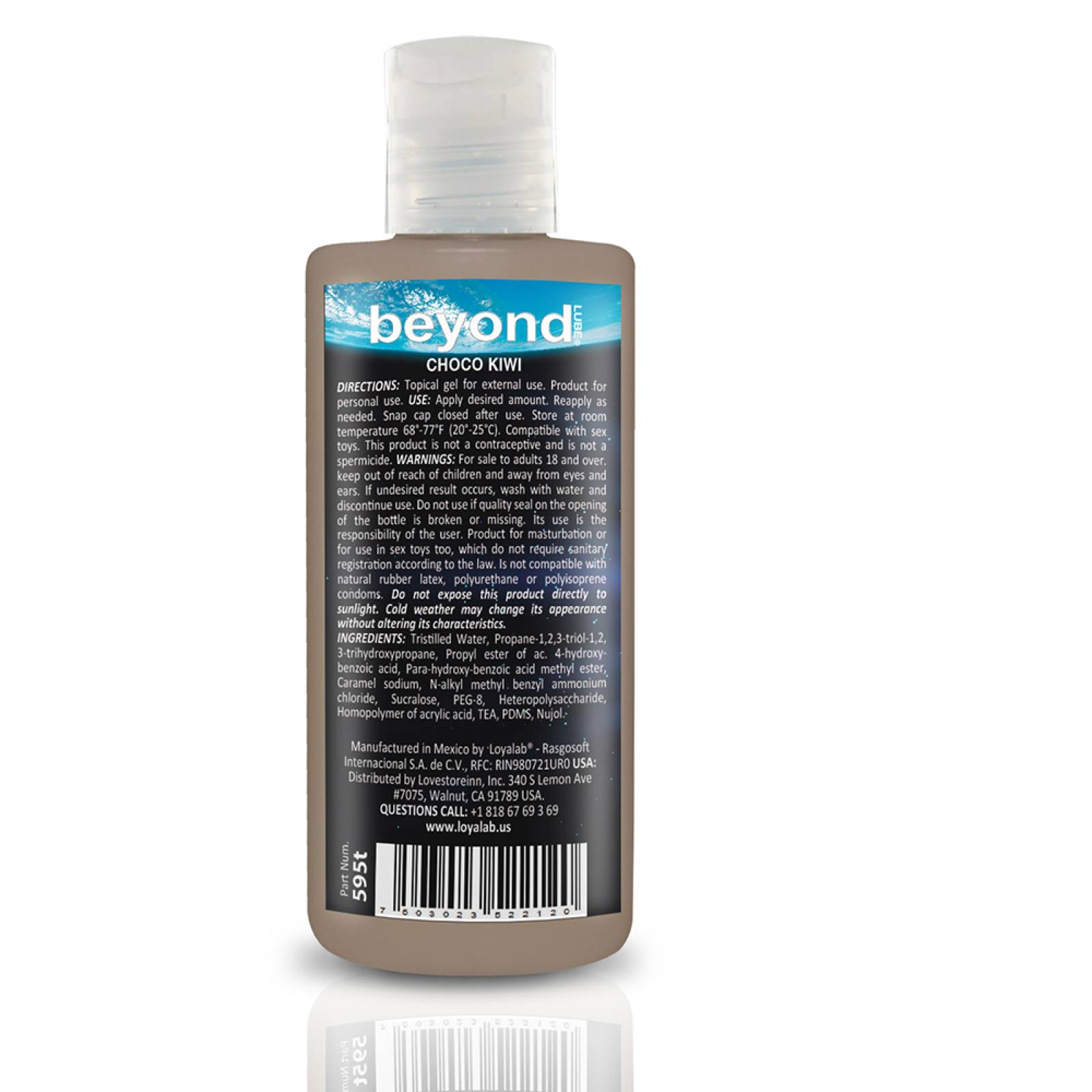 Gel Lubricante Intimo Híbrido, Beyond Lube de Choco Kiwi 70 g, Mod: 595t