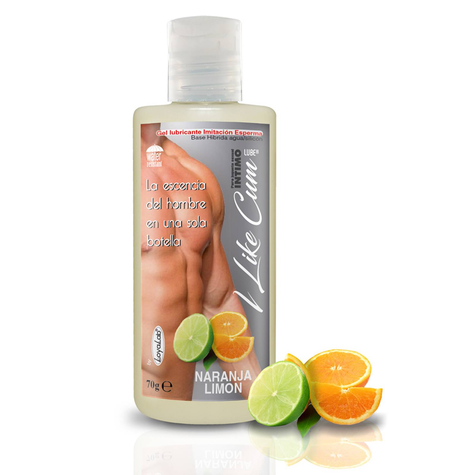 Gel Lubricante Intimo Híbrido Imitación Esperma, I Like Cum Lube de Naranja Limón  70 g, Mod: 580i