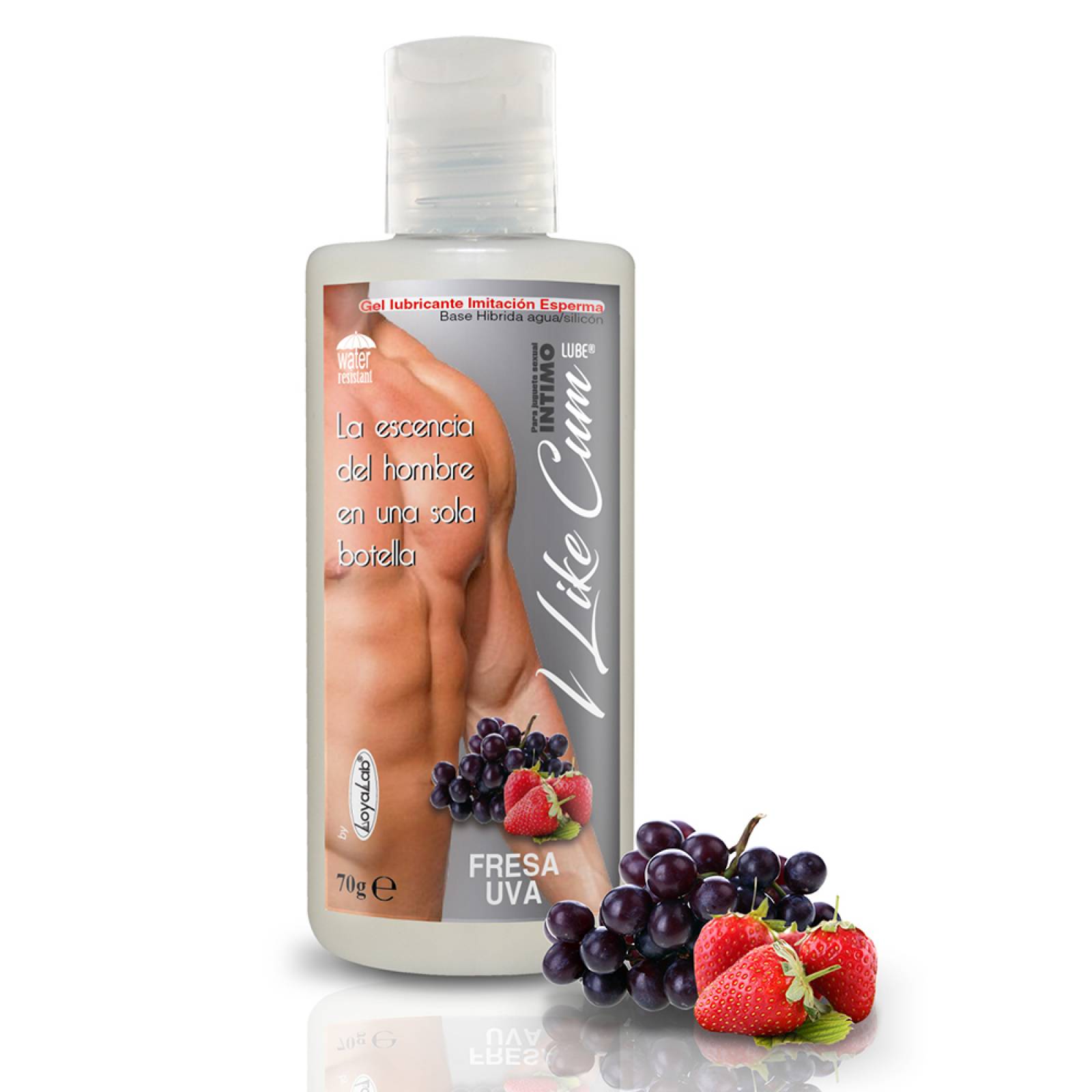 Gel Lubricante Intimo Híbrido Imitación Esperma, I Like Cum Lube de Fresa Uva 70 g, Mod: 585i