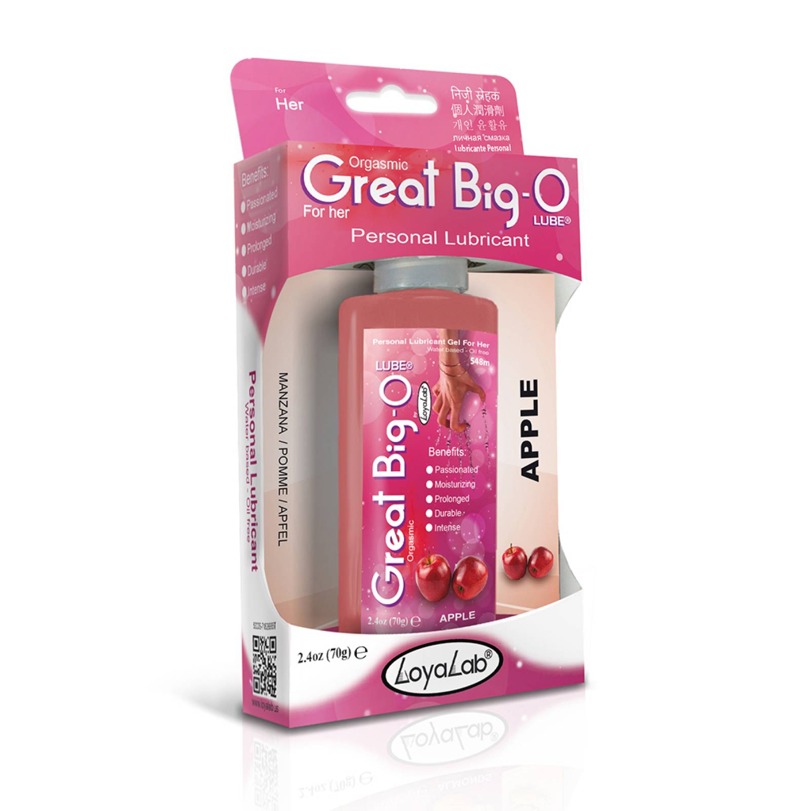 Gel Femenino Clitoral Base Agua, Great Big-O Lube de Manzana - 70 g, Mod: 548m
