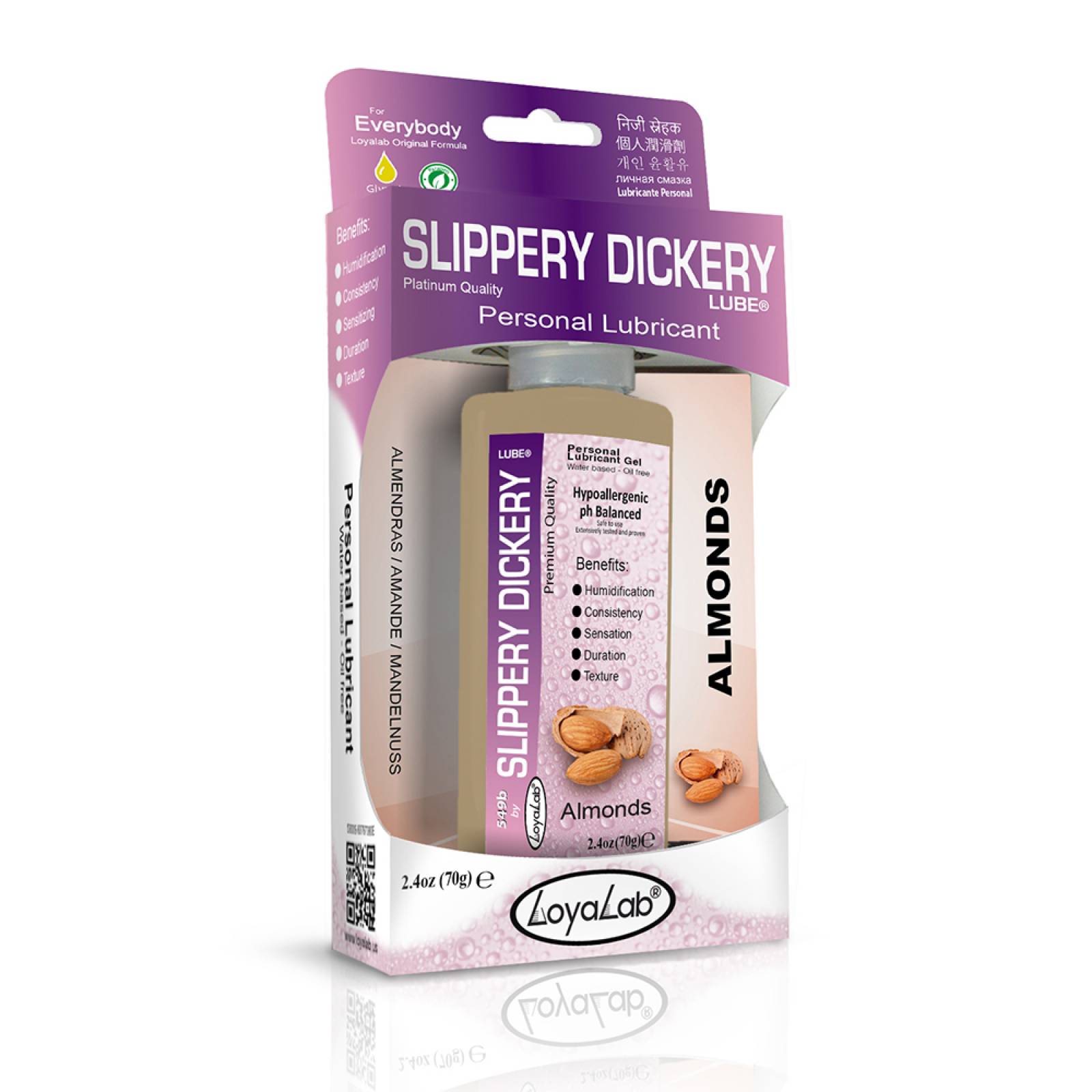 Gel Lubricante Intimo Platinum Base Agua, Slippery Dickery Lube de Almendras 70 g, Mod: 549b