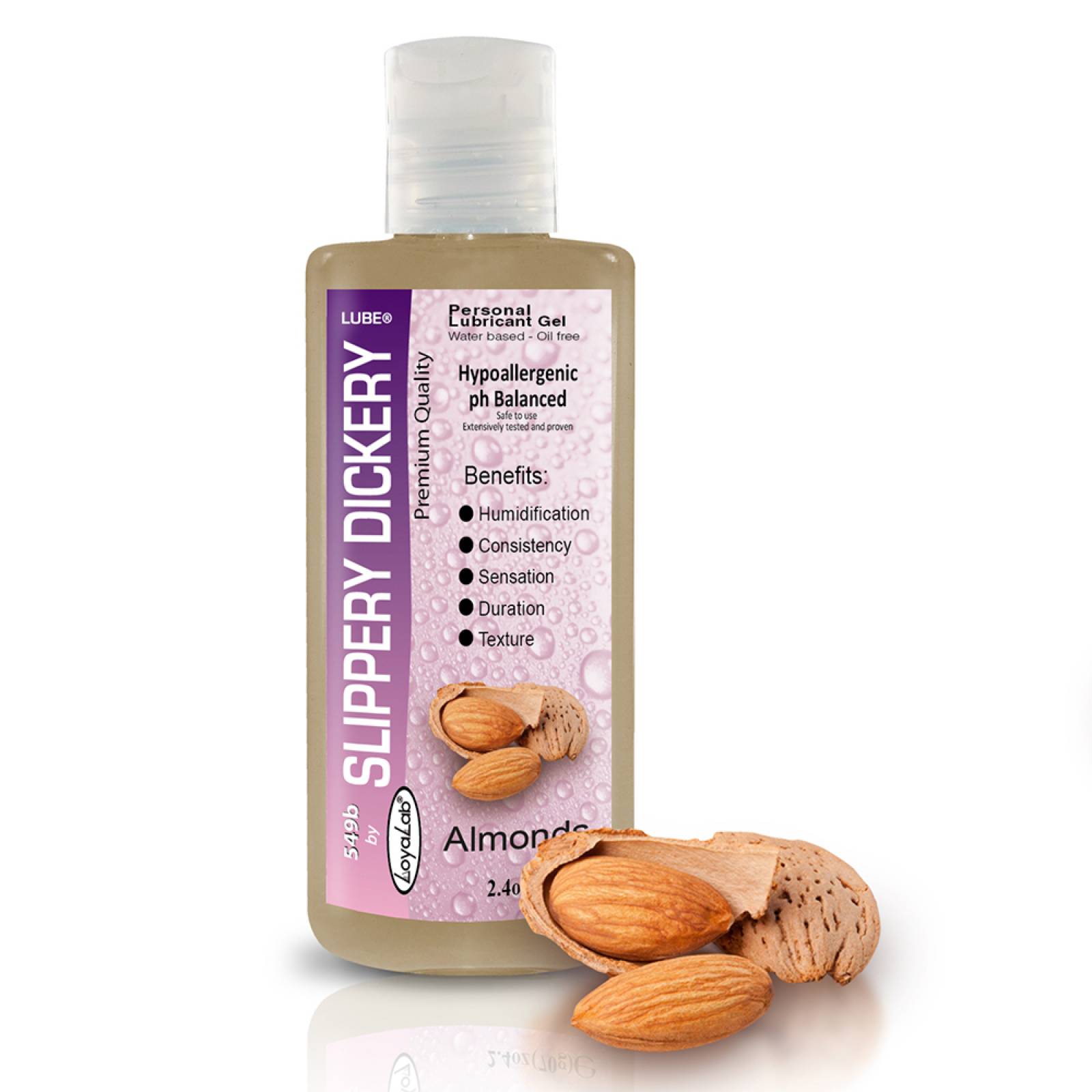 Gel Lubricante Intimo Platinum Base Agua, Slippery Dickery Lube de Almendras 70 g, Mod: 549b
