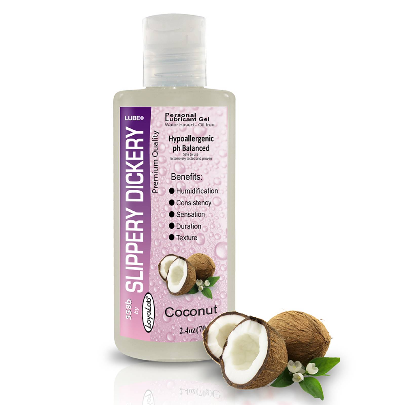 Gel Lubricante Intimo Platinum Base Agua, Slippery Dickery Lube de Coco 70  g, Mod: 558b