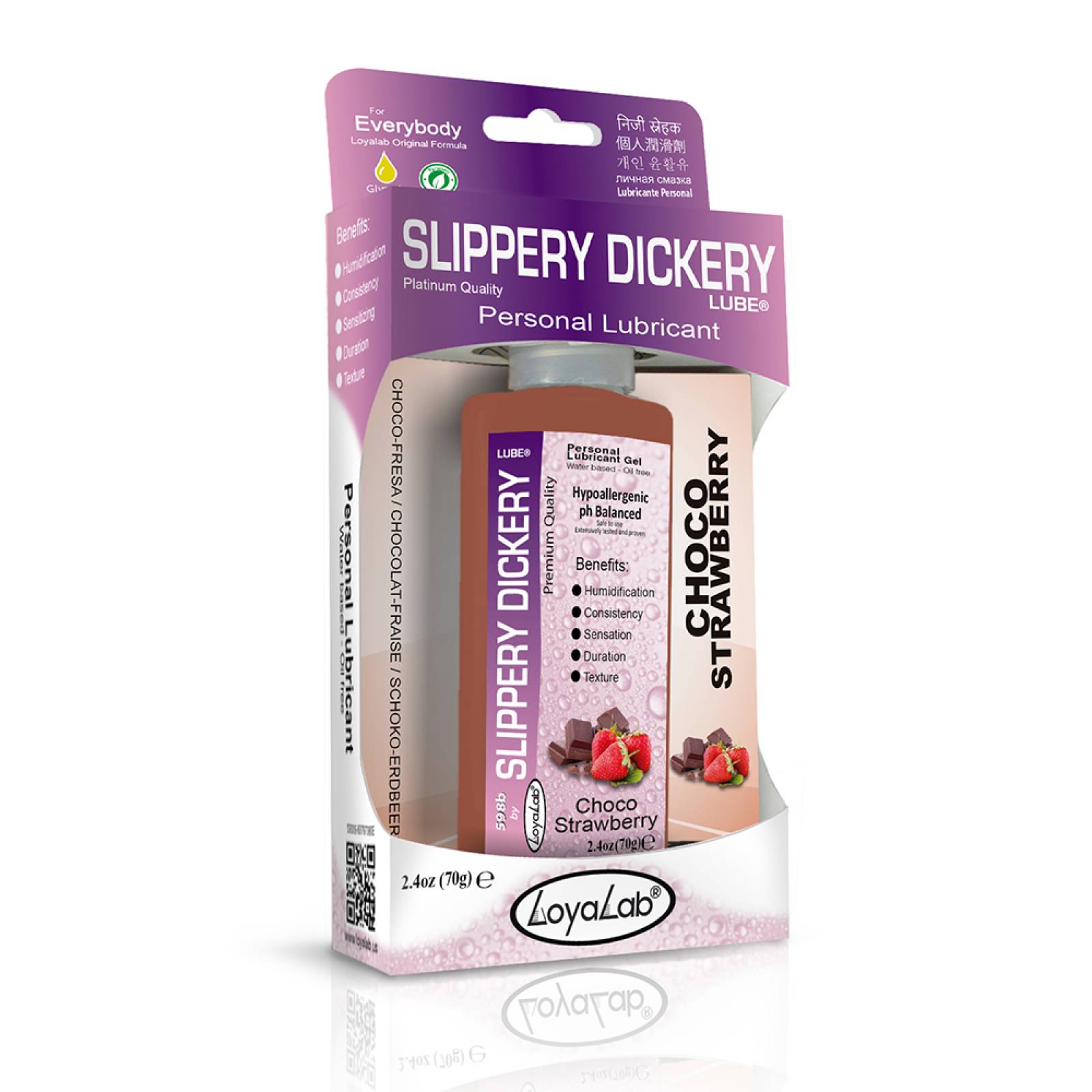 Gel Lubricante Intimo Platinum Base Agua, Slippery Dickery Lube de Choco Fresa 70 g, Mod: 598b