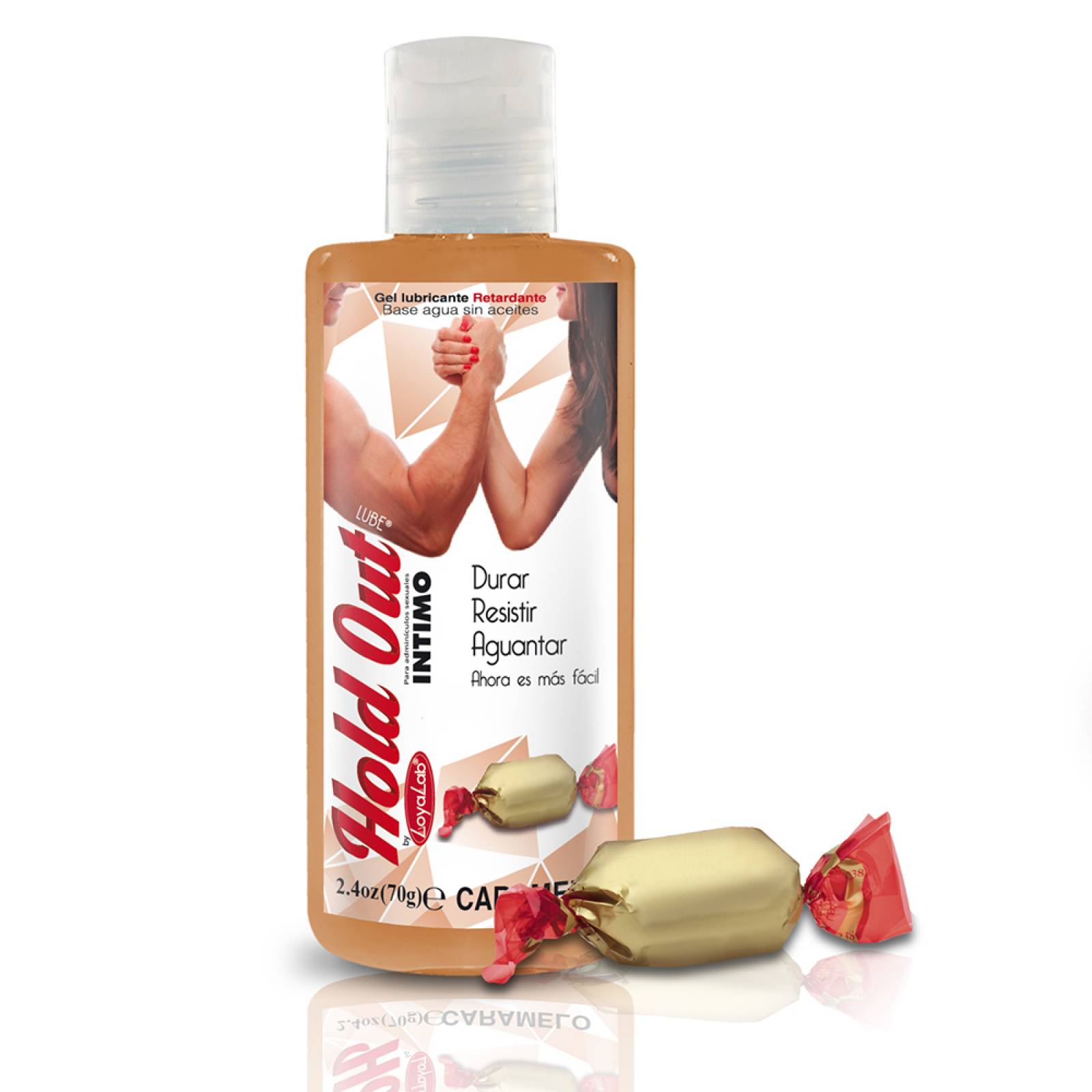Gel Lubricante Prolongador Base Agua, HoldOut Lube de Caramelo 70 g, Mod:  561h