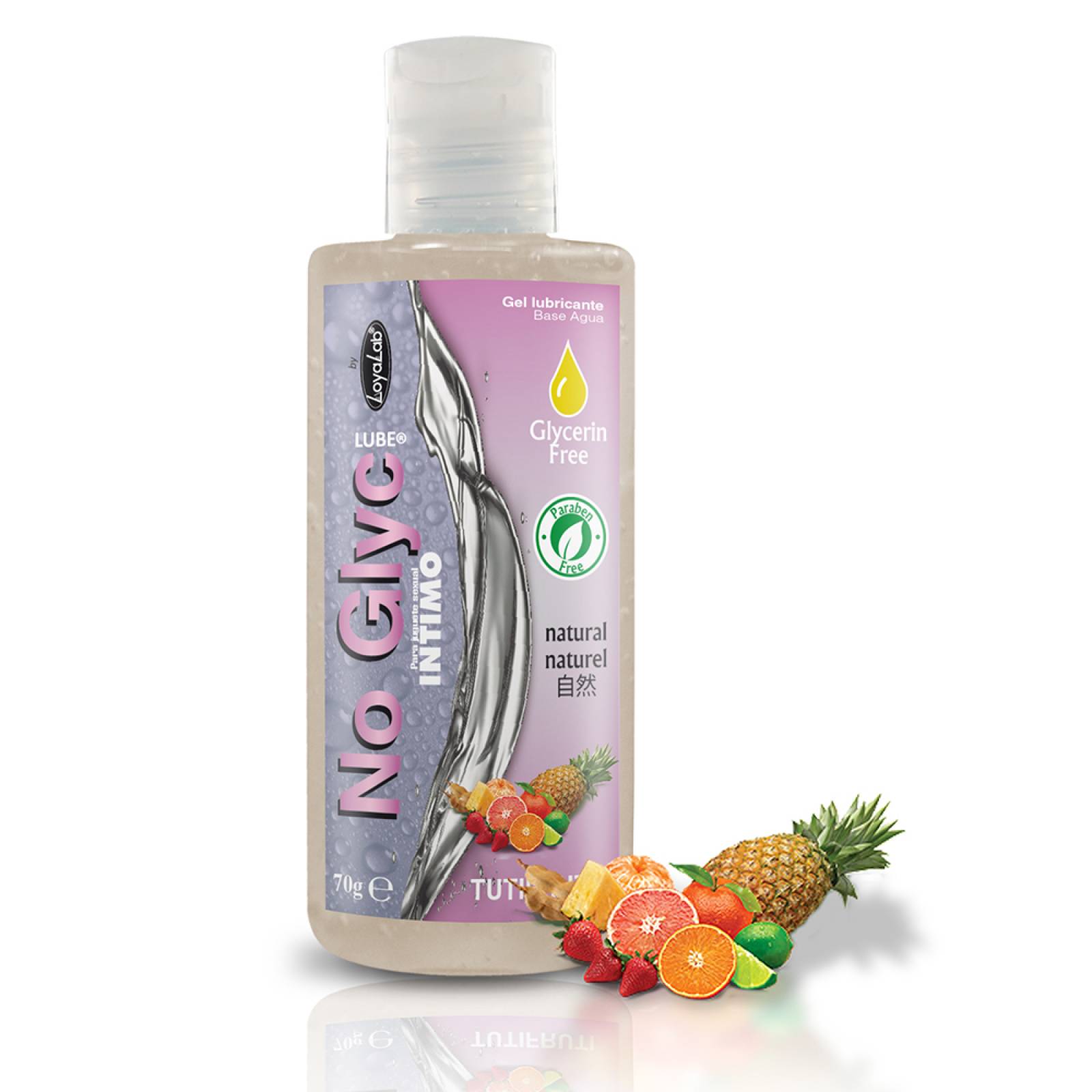 Gel Lubricante Intimo sin Gliserina Base Agua, NoGlyc Lube de Tutifruti 70 g, Mod: 539g