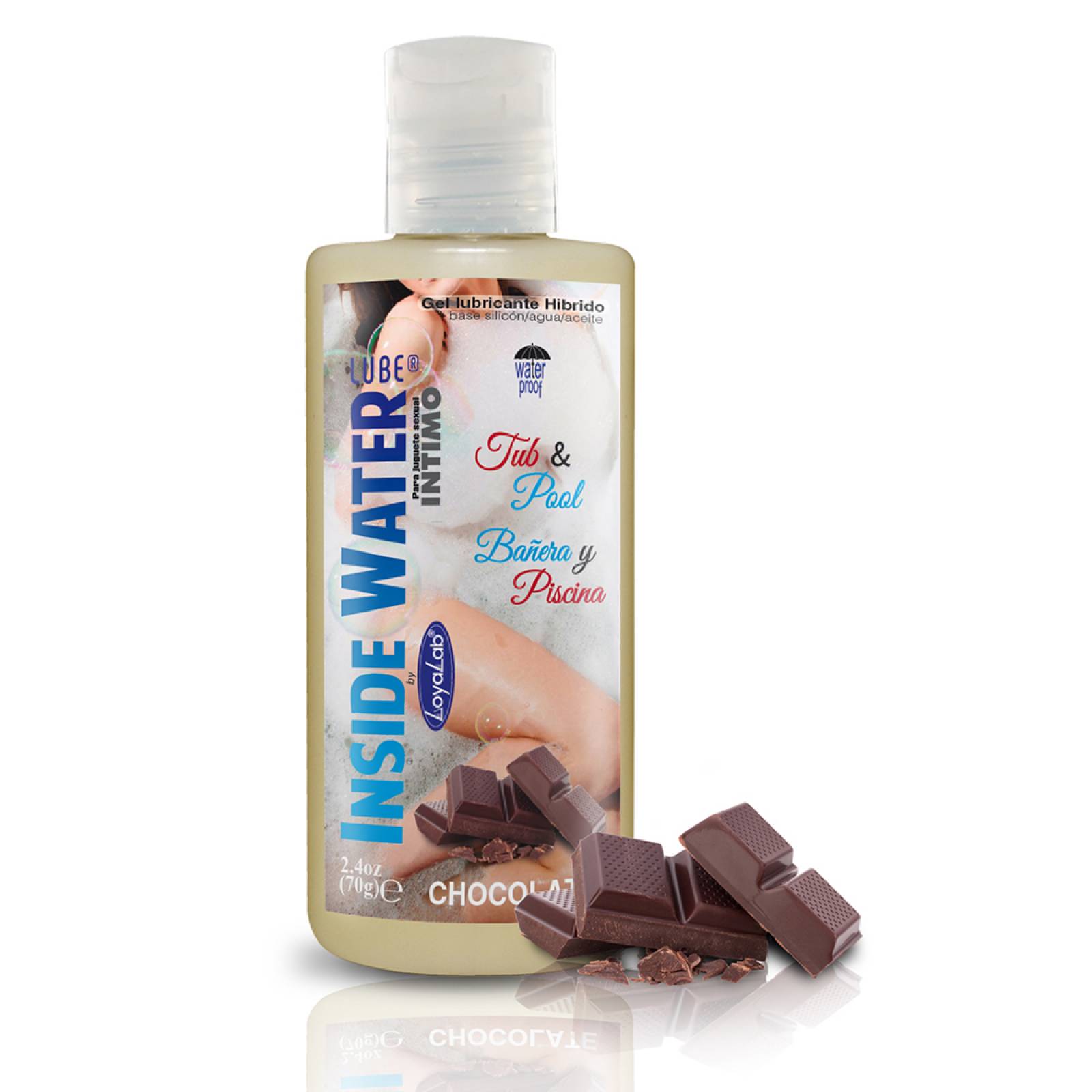 Gel Lubricante Intimo Híbrido, Inside Water Lube de Chocolate - 70 g, Mod: 542j