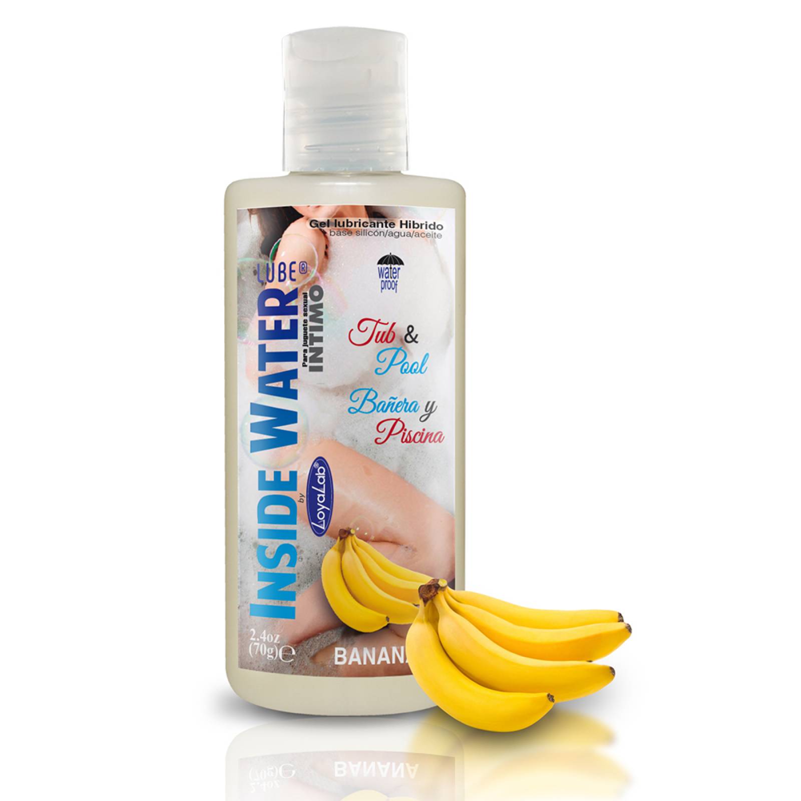 Gel Lubricante Intimo Híbrido, Inside Water Lube de Plátano - 70 g, Mod: 560j