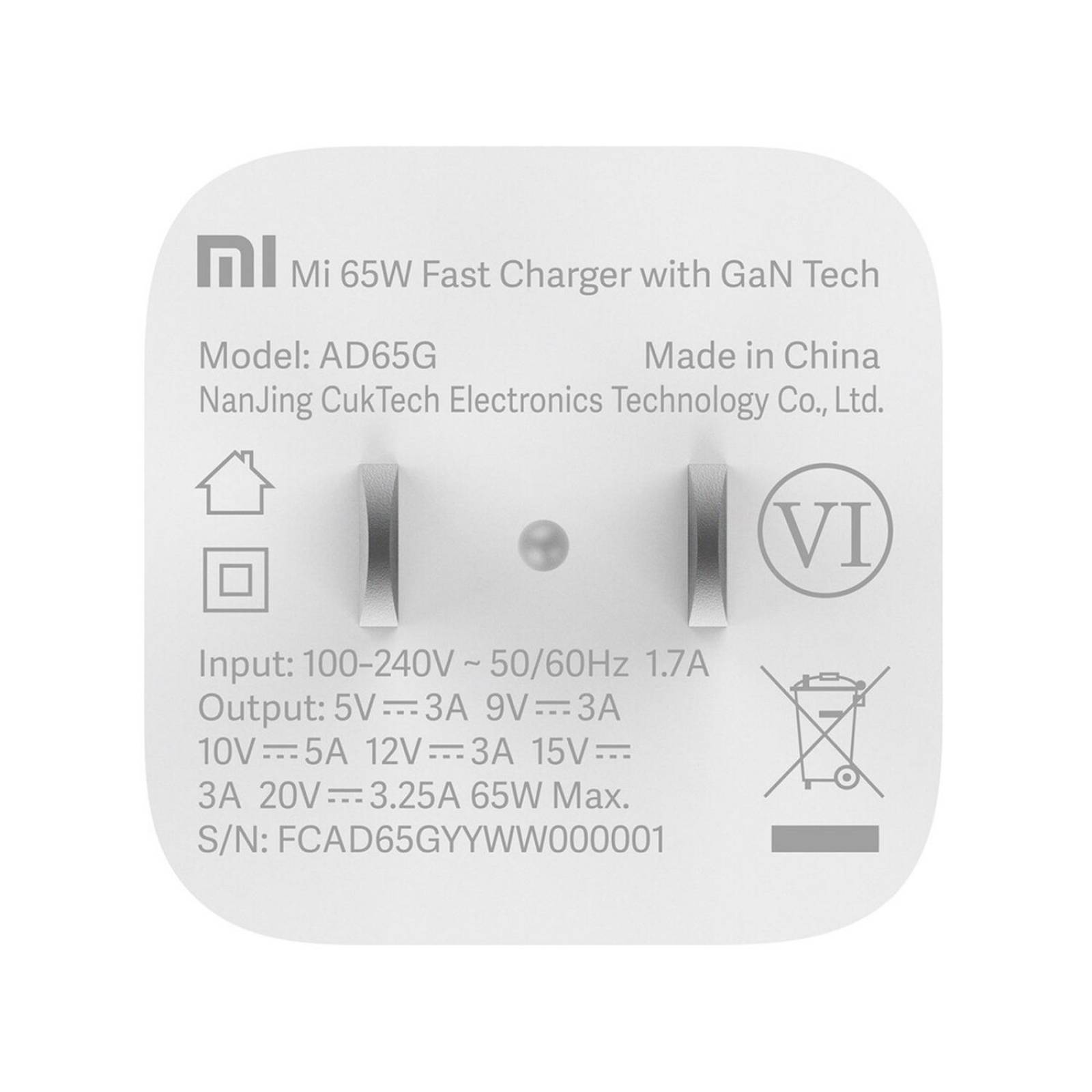 Cargador Rápido Xiaomi Mi 65W GaN Charger (Type-A + Type-C) – BLU