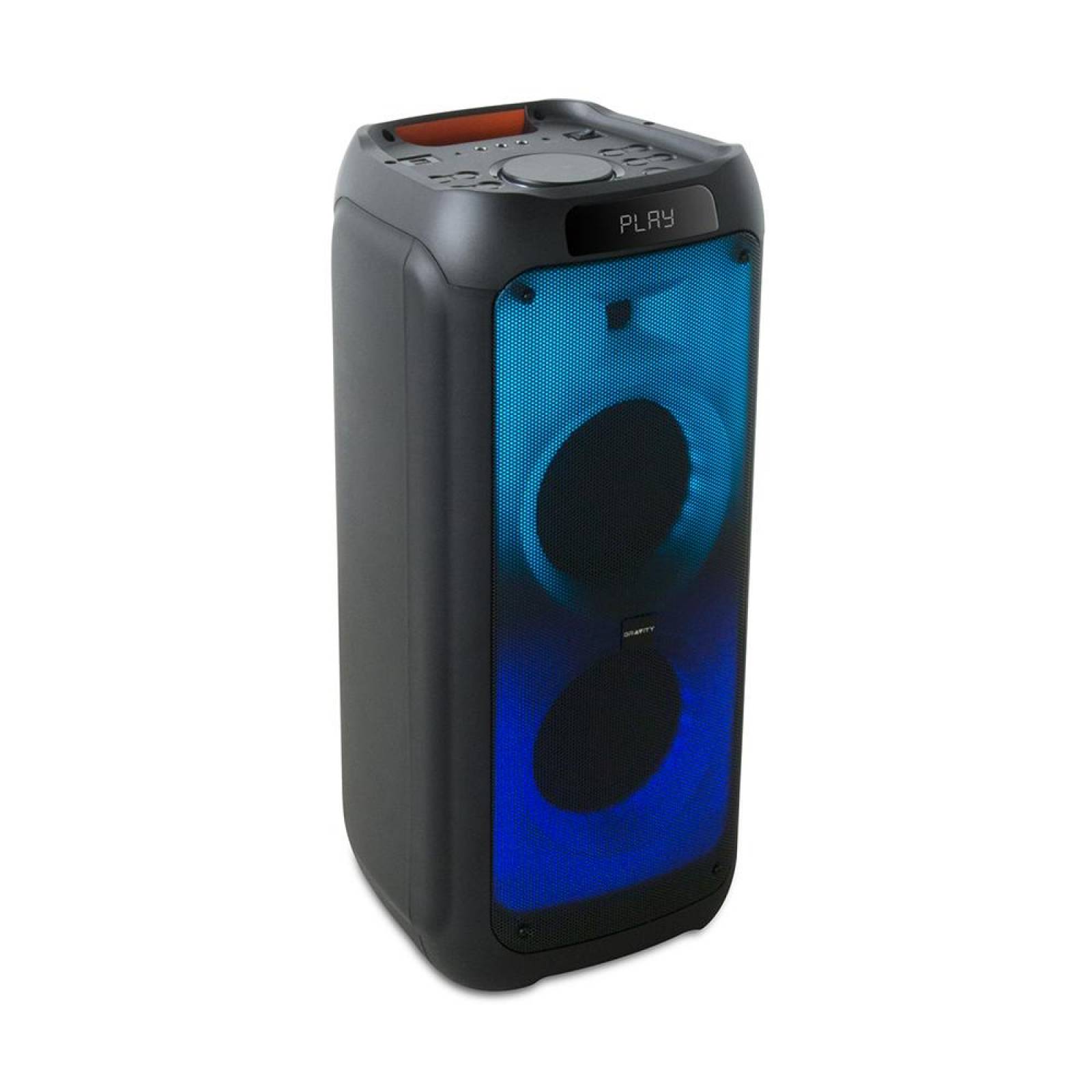 GRAVITY BOCINA PORTATIL CON LUZ LED 2x8 80W GRAVITY-8 NEGRO 