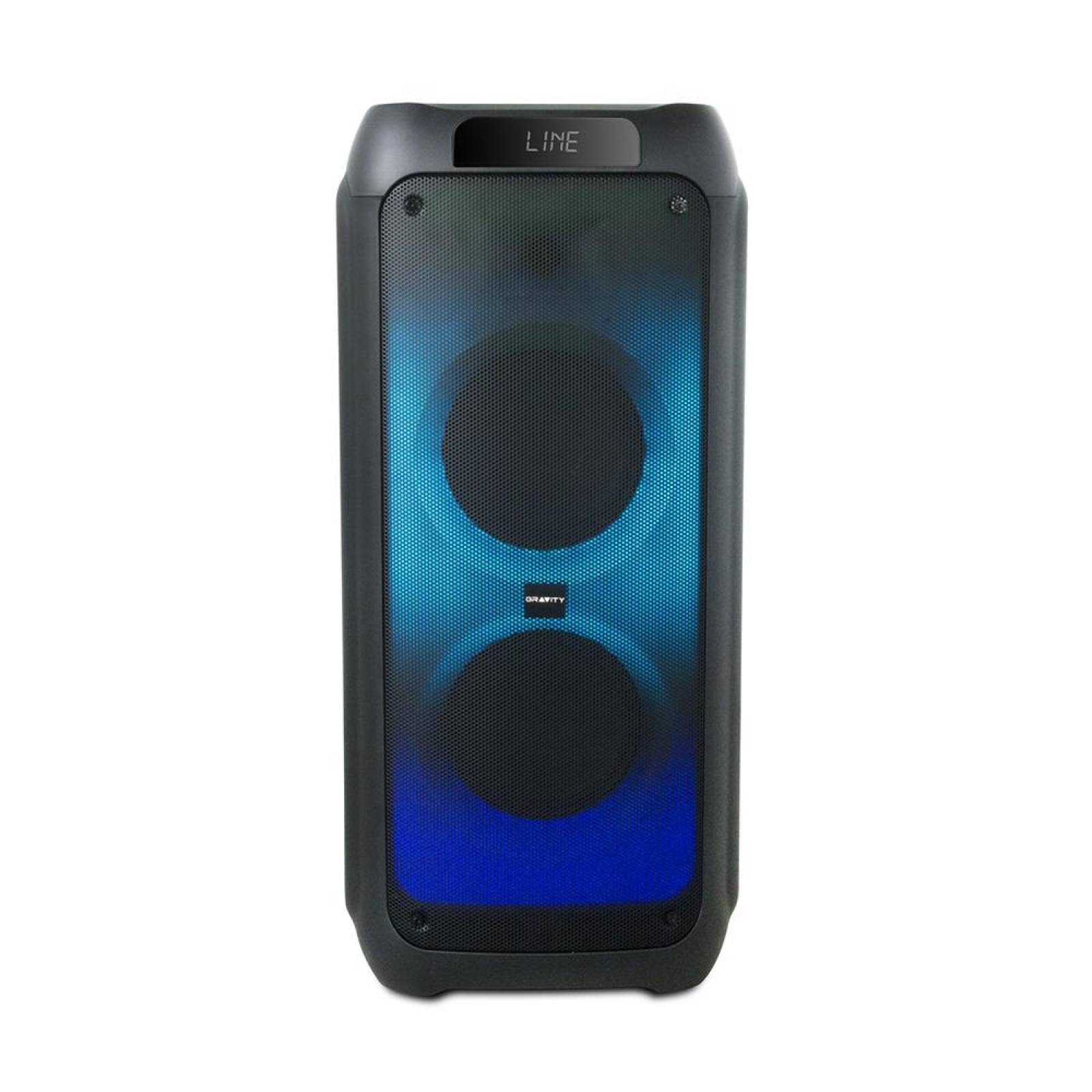 GRAVITY BOCINA PORTATIL CON LUZ LED 2x8 80W GRAVITY-8 NEGRO 