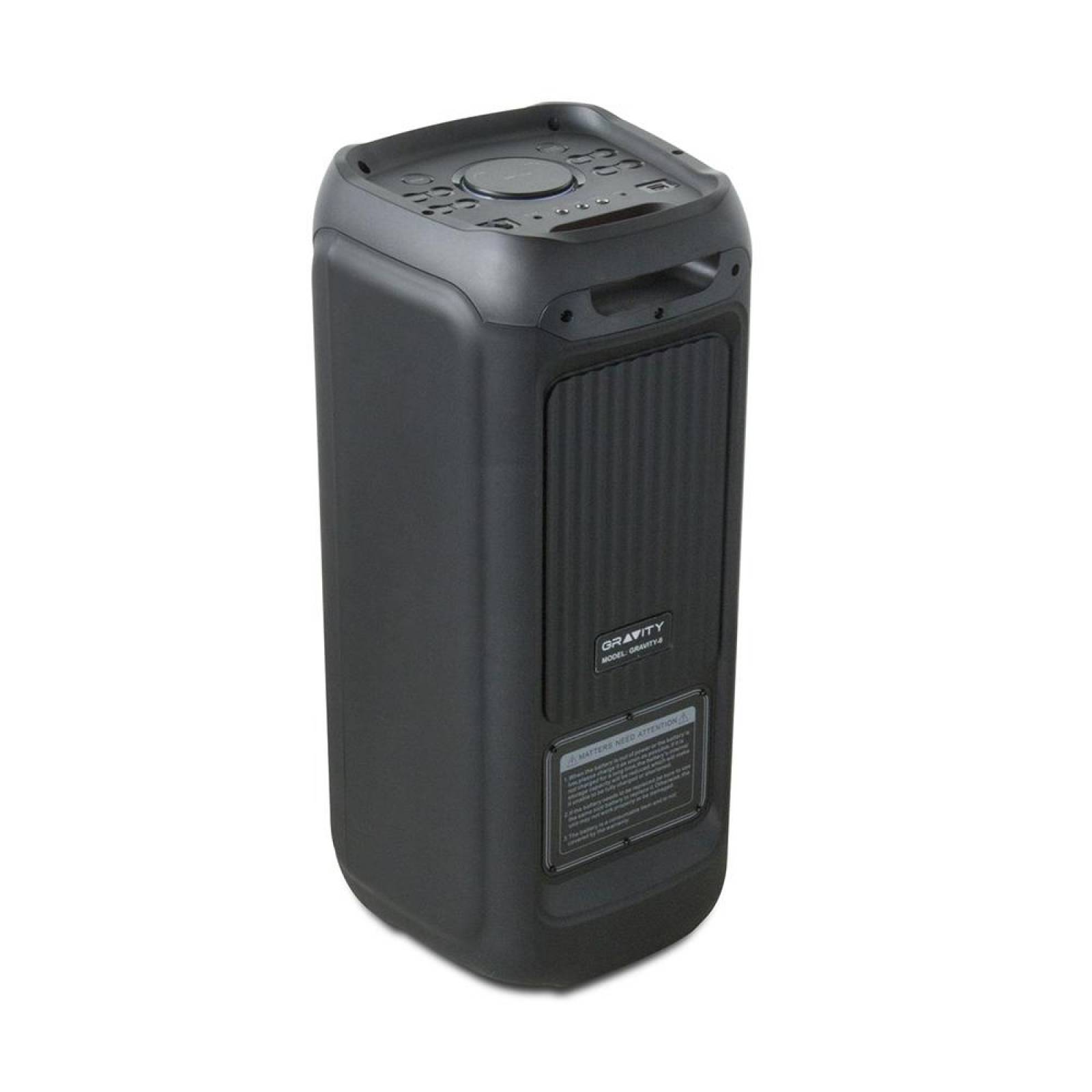 GRAVITY BOCINA PORTATIL CON LUZ LED 2x8 80W GRAVITY-8 NEGRO 
