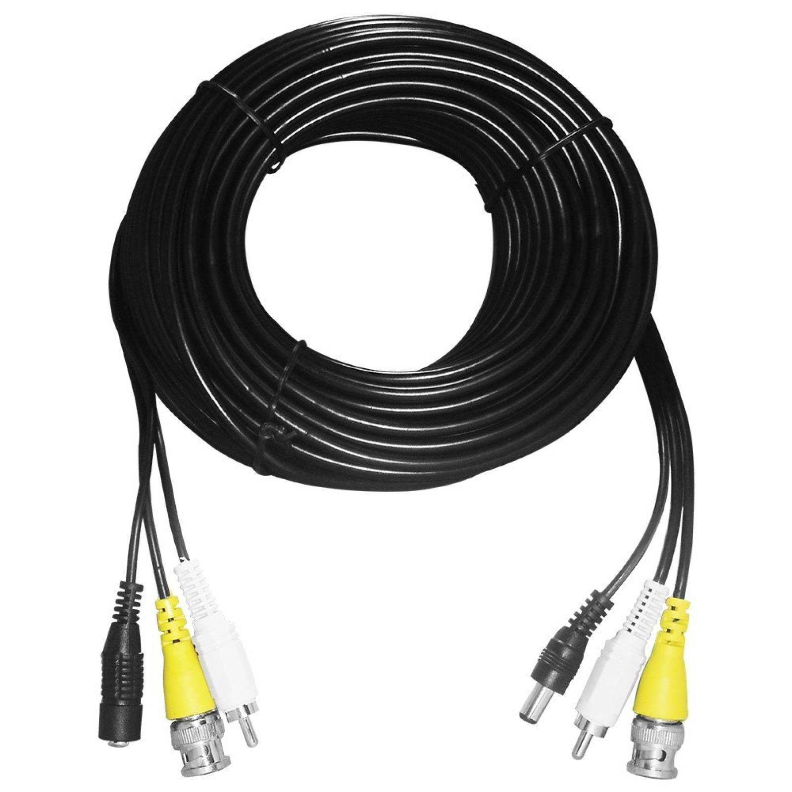 Cable Siames 20 Metros Con Conectores Cctv Con Audio