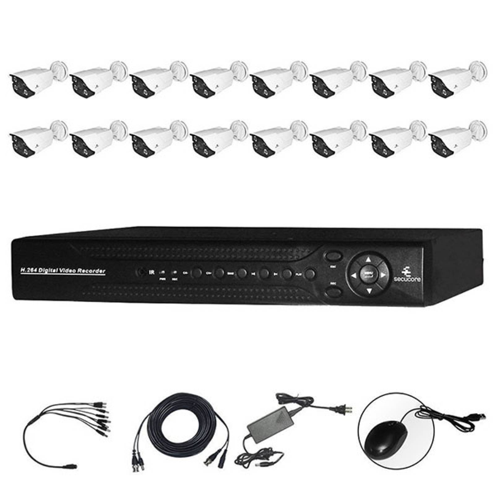 Kit Cctv Video Vigilancia 16 Cámaras Ahd Alta Definición 1080p Dvr Seguridad Circuito Cerrado