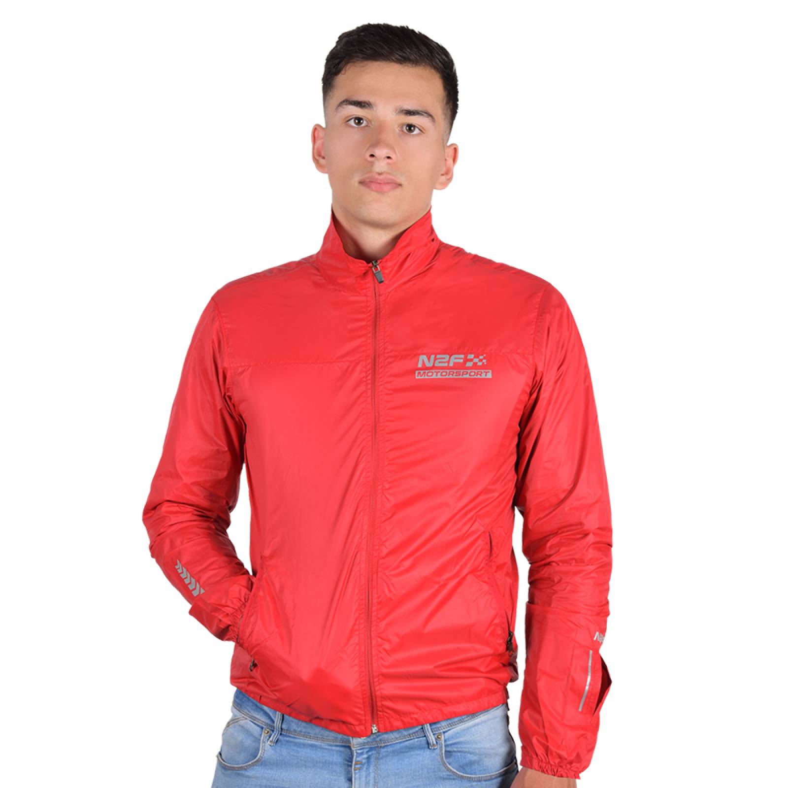 Chamarra Rompevientos N2F Motorsport WJM001 Poliéster Rojo