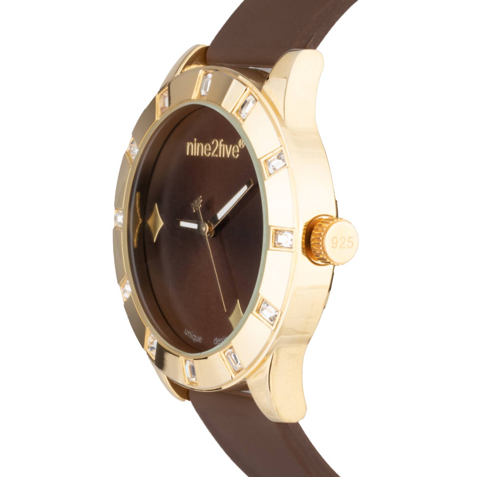 Reloj Reacondicionado marca Nine2Five para Dama color Café OADMD08BLCF