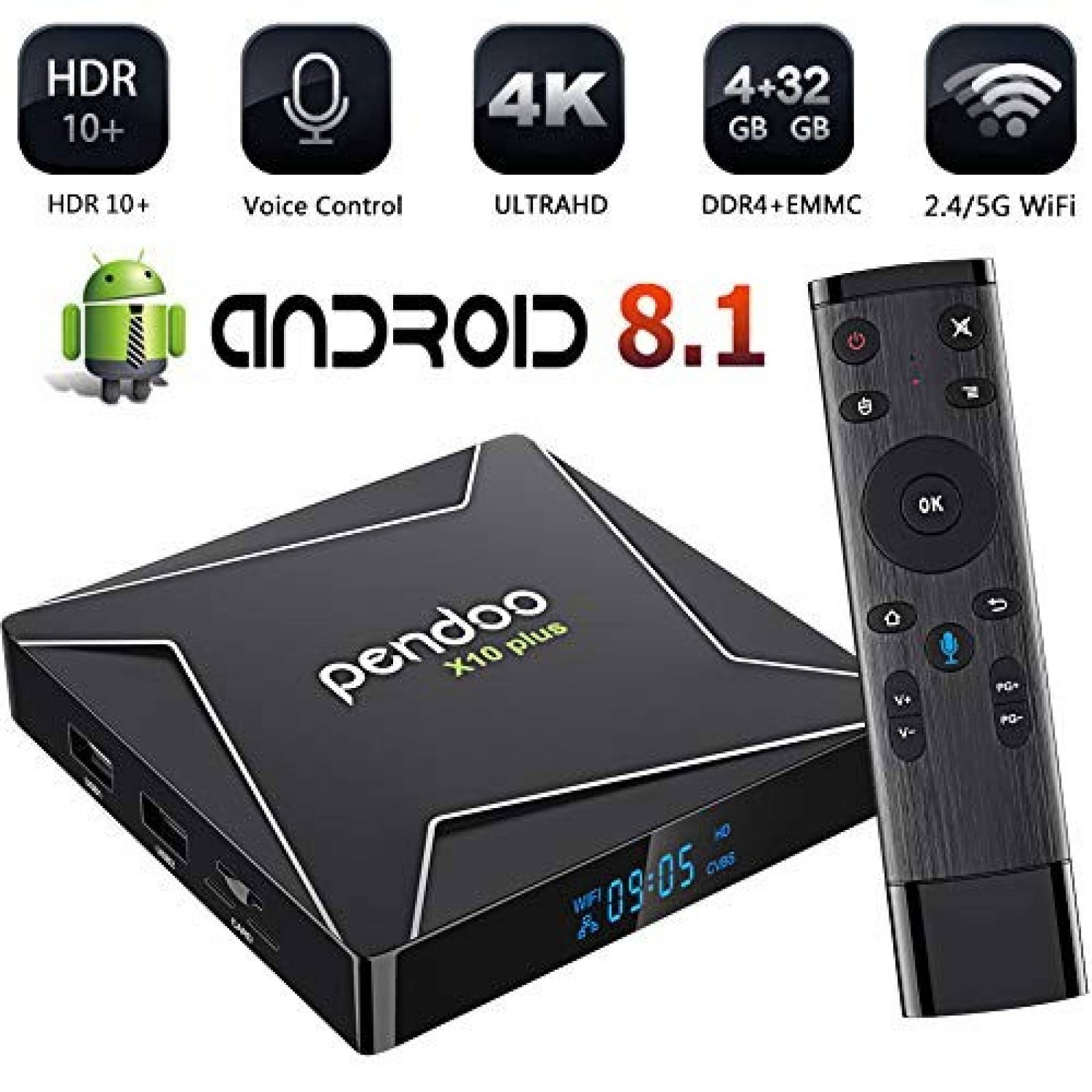 Reproductor multimedia Pendoo X10 Plus Android TV Box 8.1