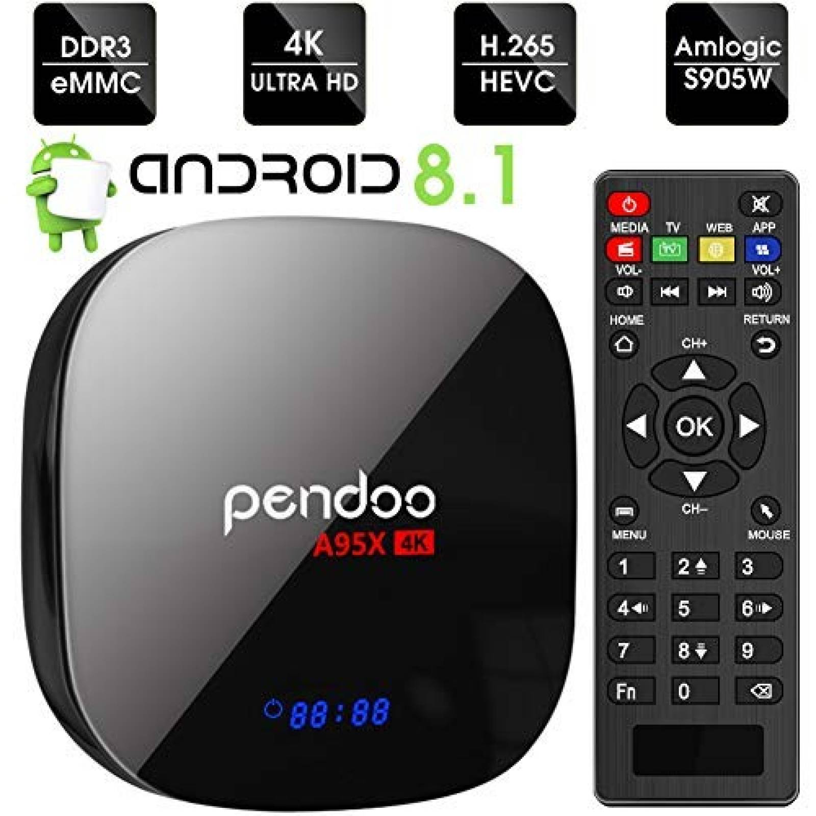 Reproductor multimedia streaming pendoo TV Box 2GB 16GB