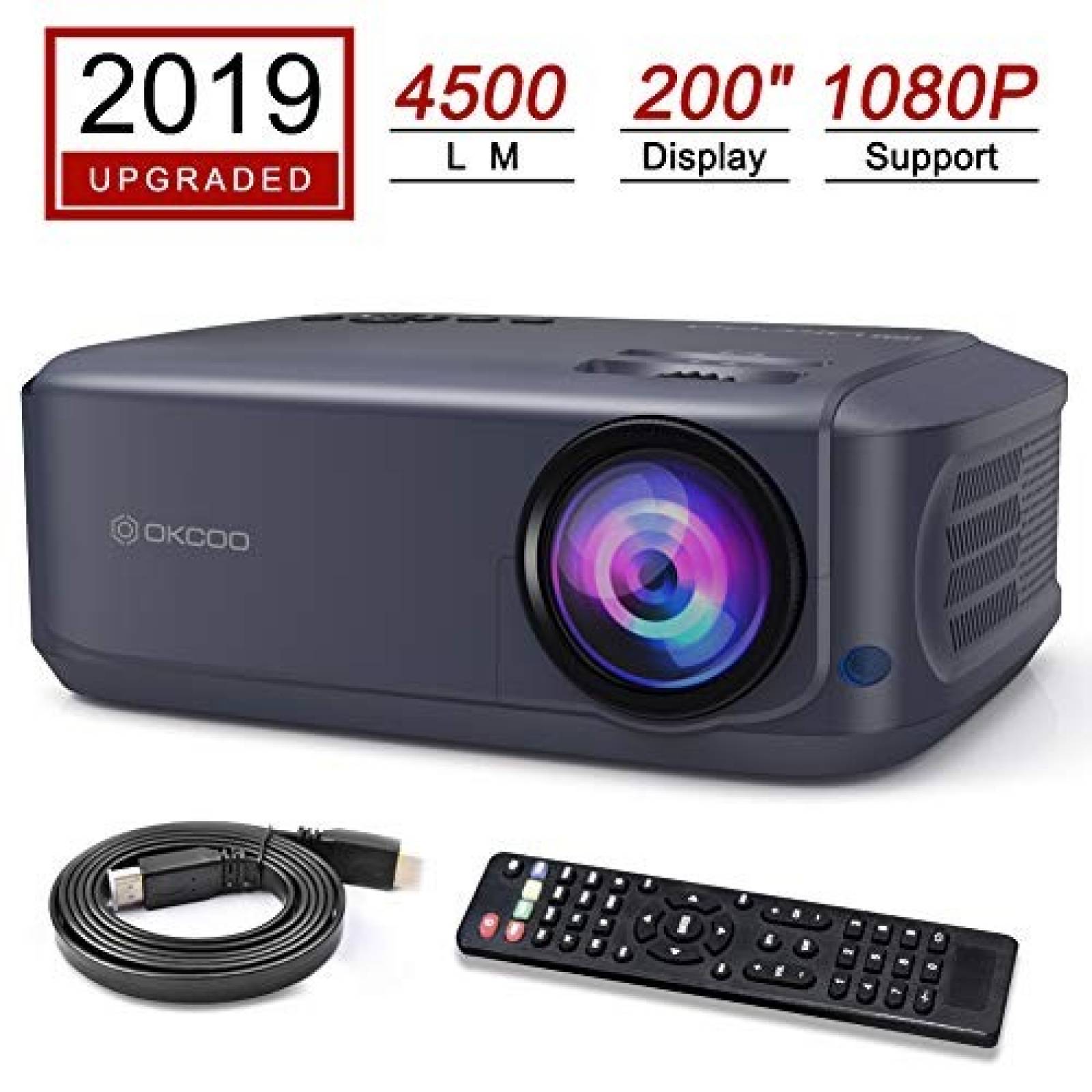 Videoproyector OKCOO K68HD 1080P y 200" portatil