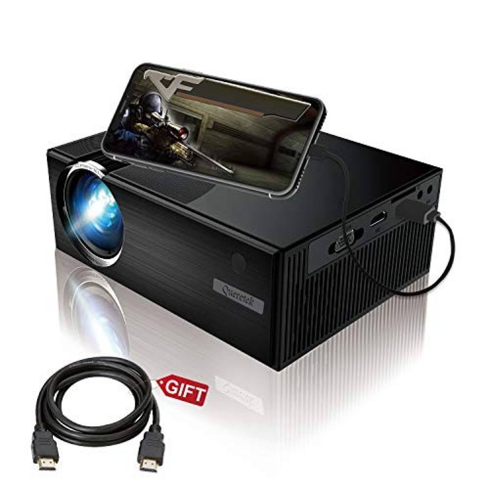 Videoproyector Queretek HD 1080P 2800 Lux -negro