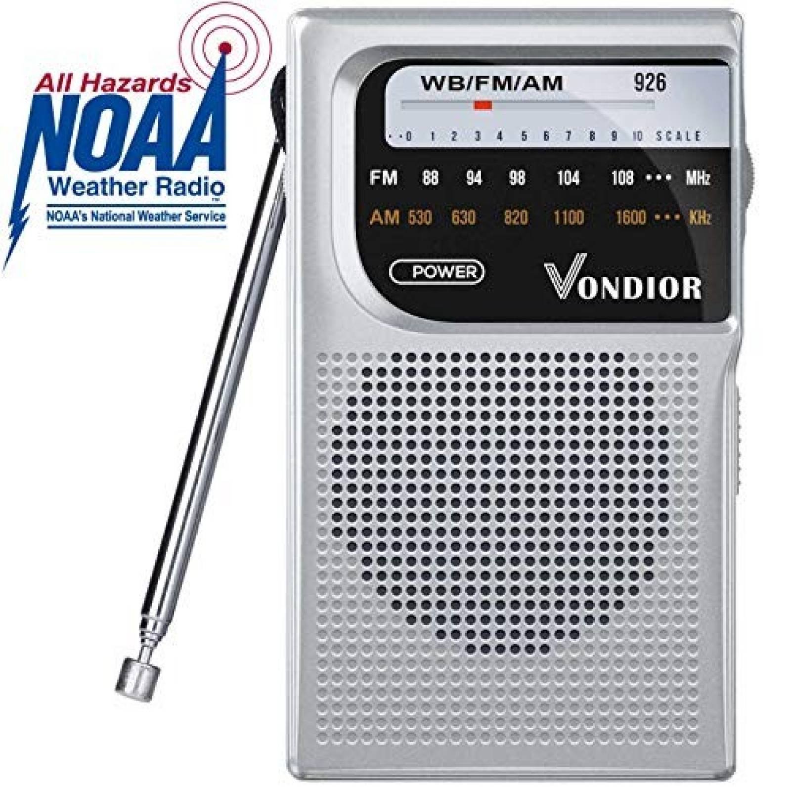 Radio portátil de bolsillo Vondior AM FM -plateado