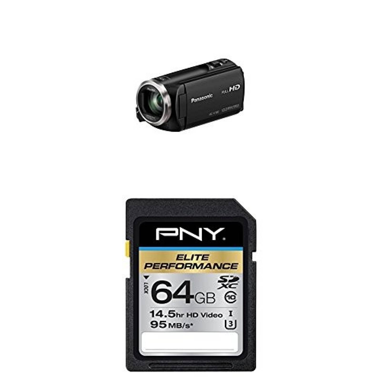 Videocámara Panasonic HC-V180K Memoria PNY Elite de 64GB