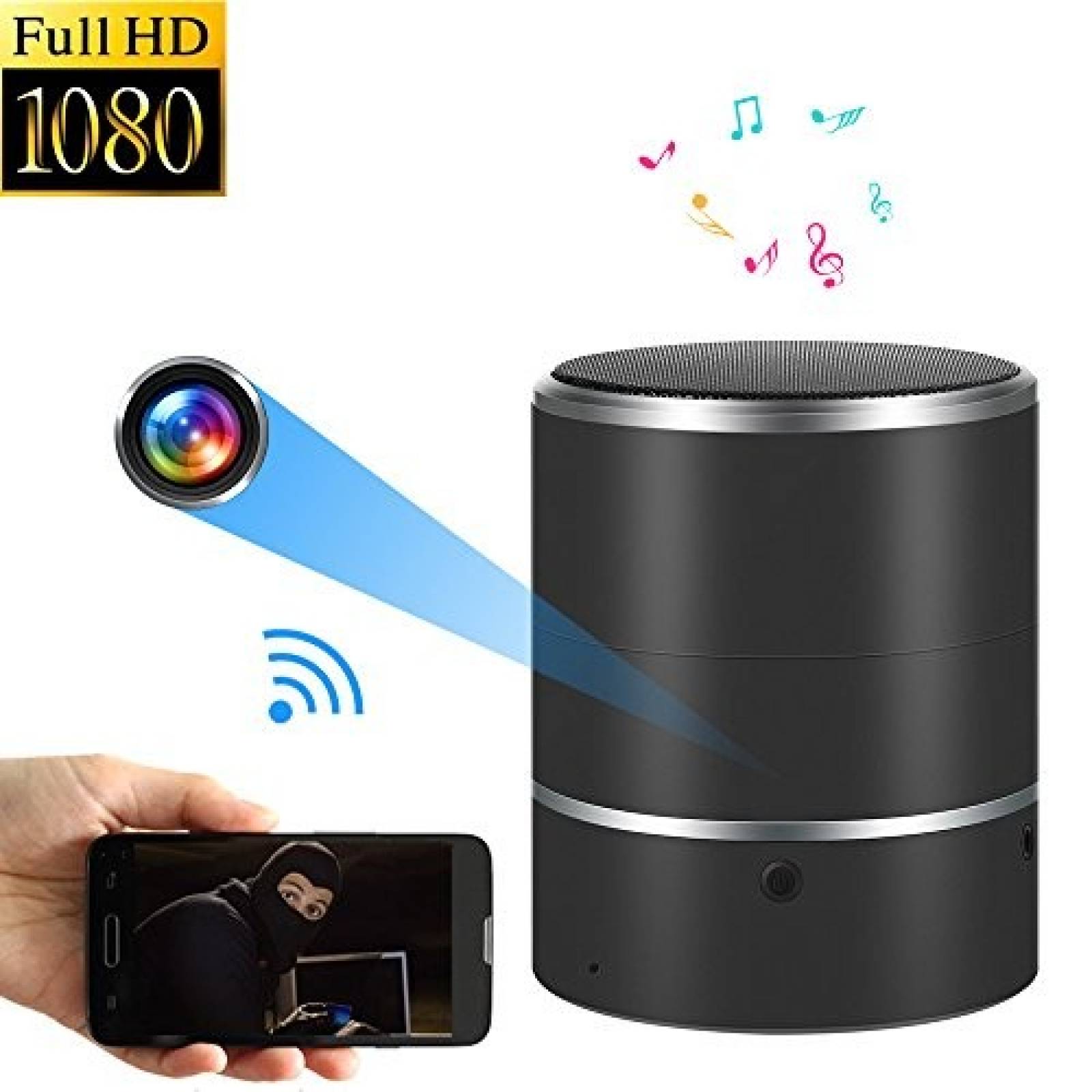 Cámara oculta WNAT 1080P WiFi Bocina Inalámbrica Bluetooth