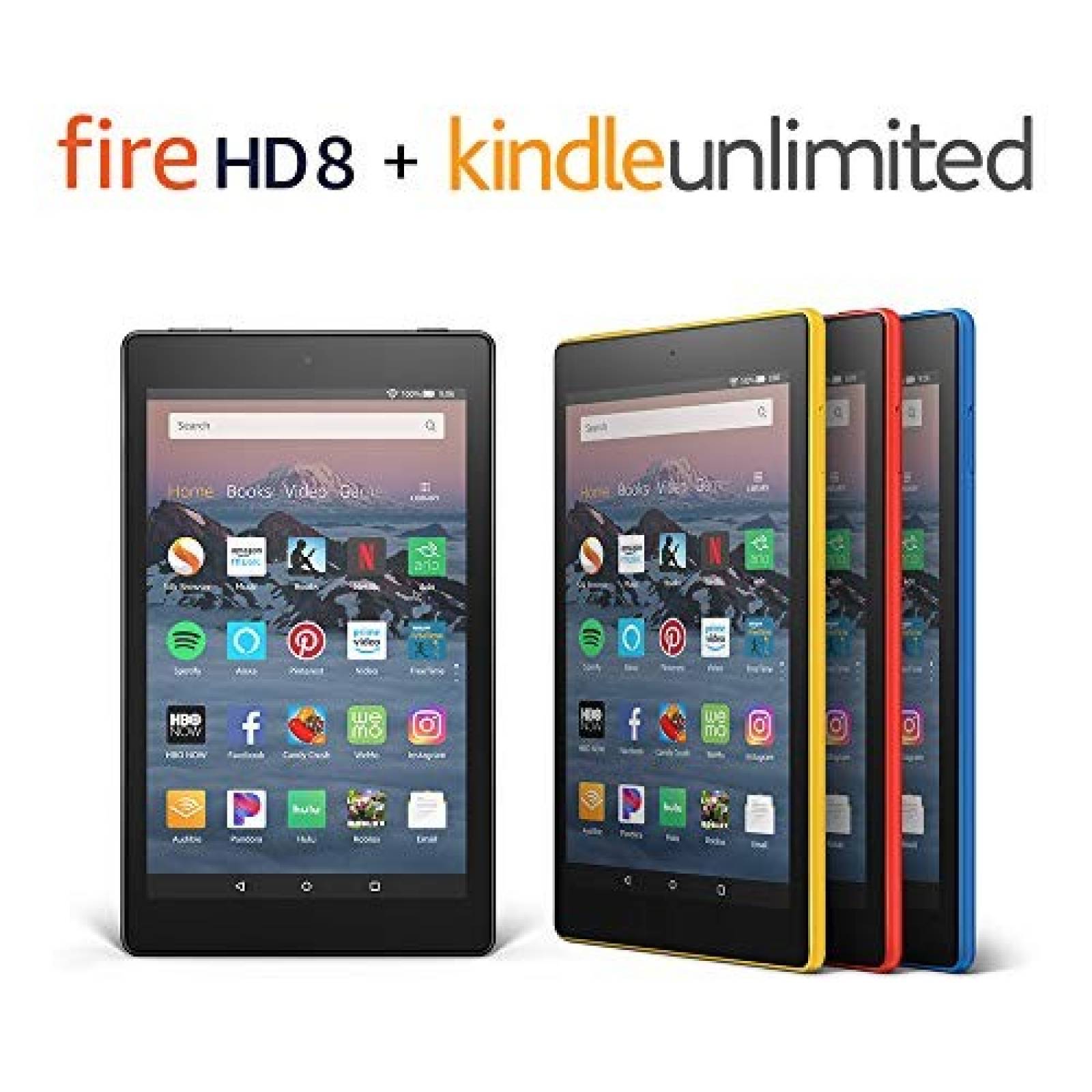 Tablet Amazon Fire HD 8 + Kindle Unlimited 16GB amarillo