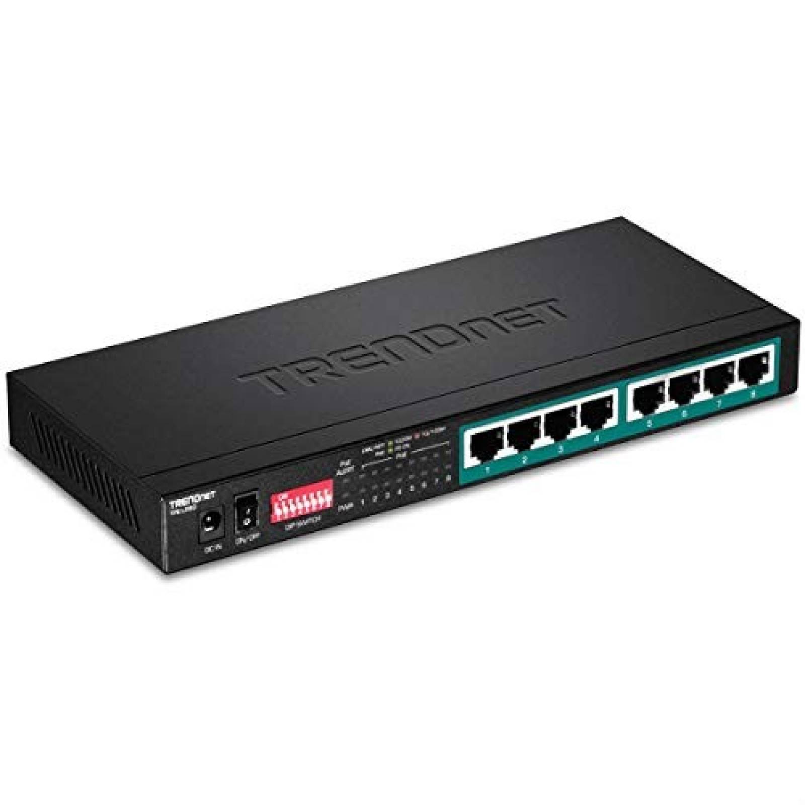 Switch TRENDnet PoE de 8 puertos Gigabit de largo alcance