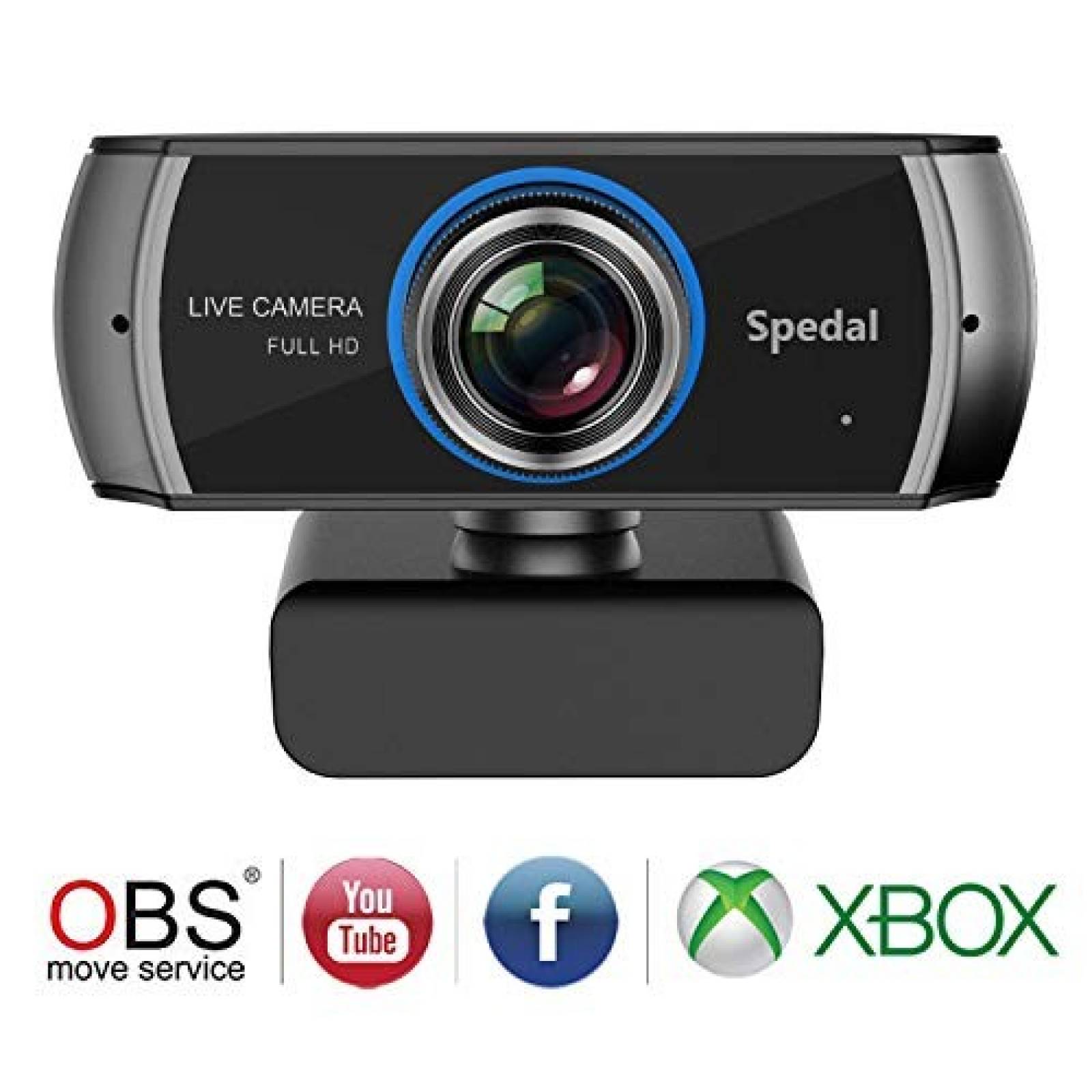 Webcam Spedal Cámara web FHD 1080P con micrófono -negro