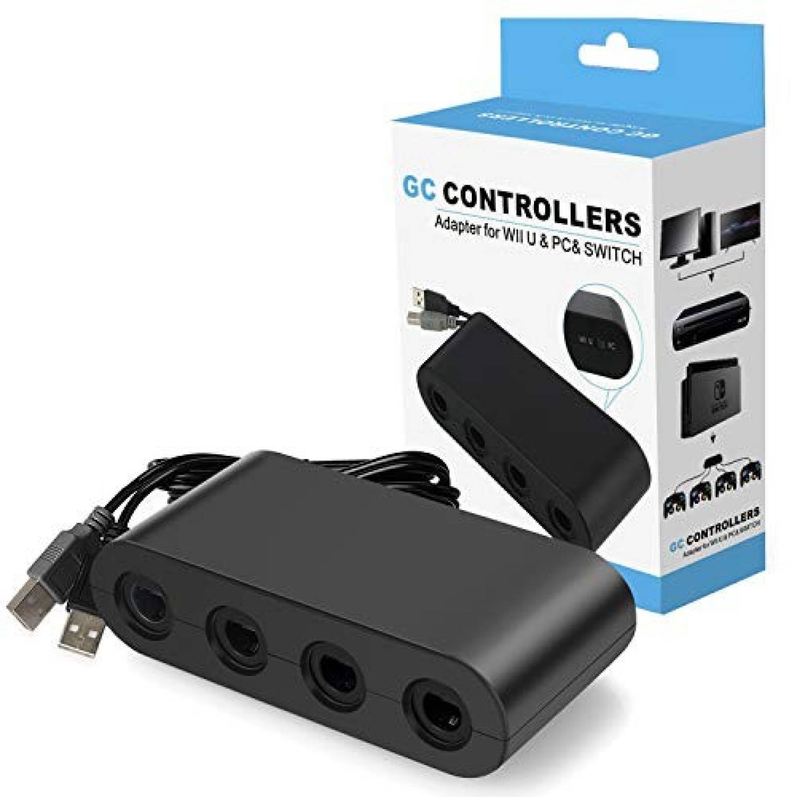 Adaptador control Gamecube para Wii YTeam 4 puertos -negro