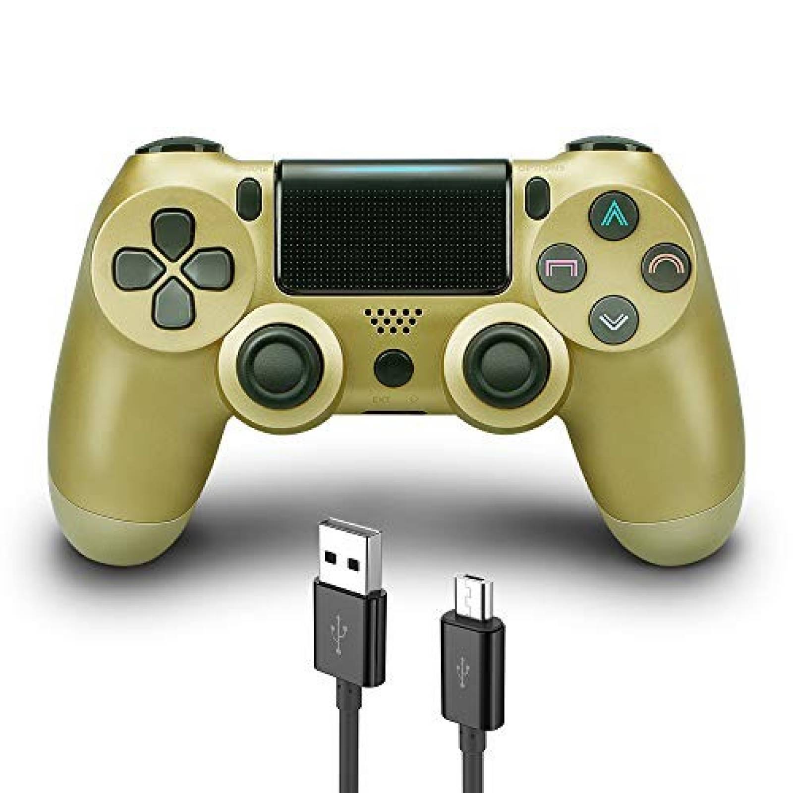 Control inalámbrico PS4 COOCODE cable USB DualShock Oro