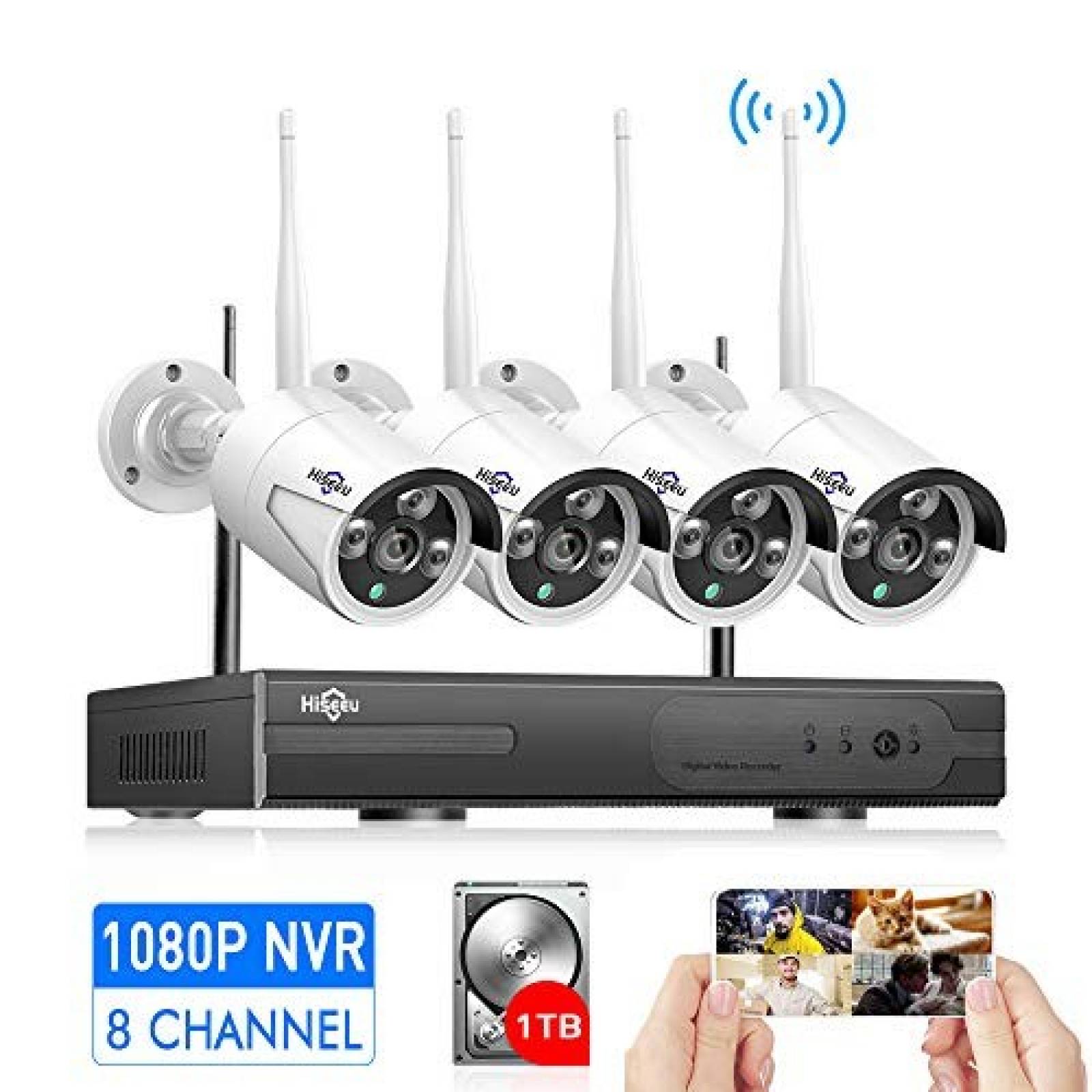 Camaras de Seguridad HisEEu WKITHB612-V para Exterior 1080p