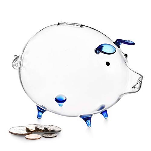 Alcancía Erreloda Piggy Bank de vidrio -Transparente