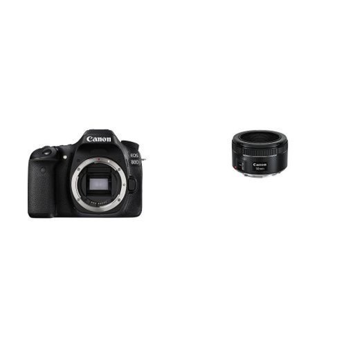 Cámara Canon EOS 80D y Canon EF 50mm f/1.8 STM -Negro