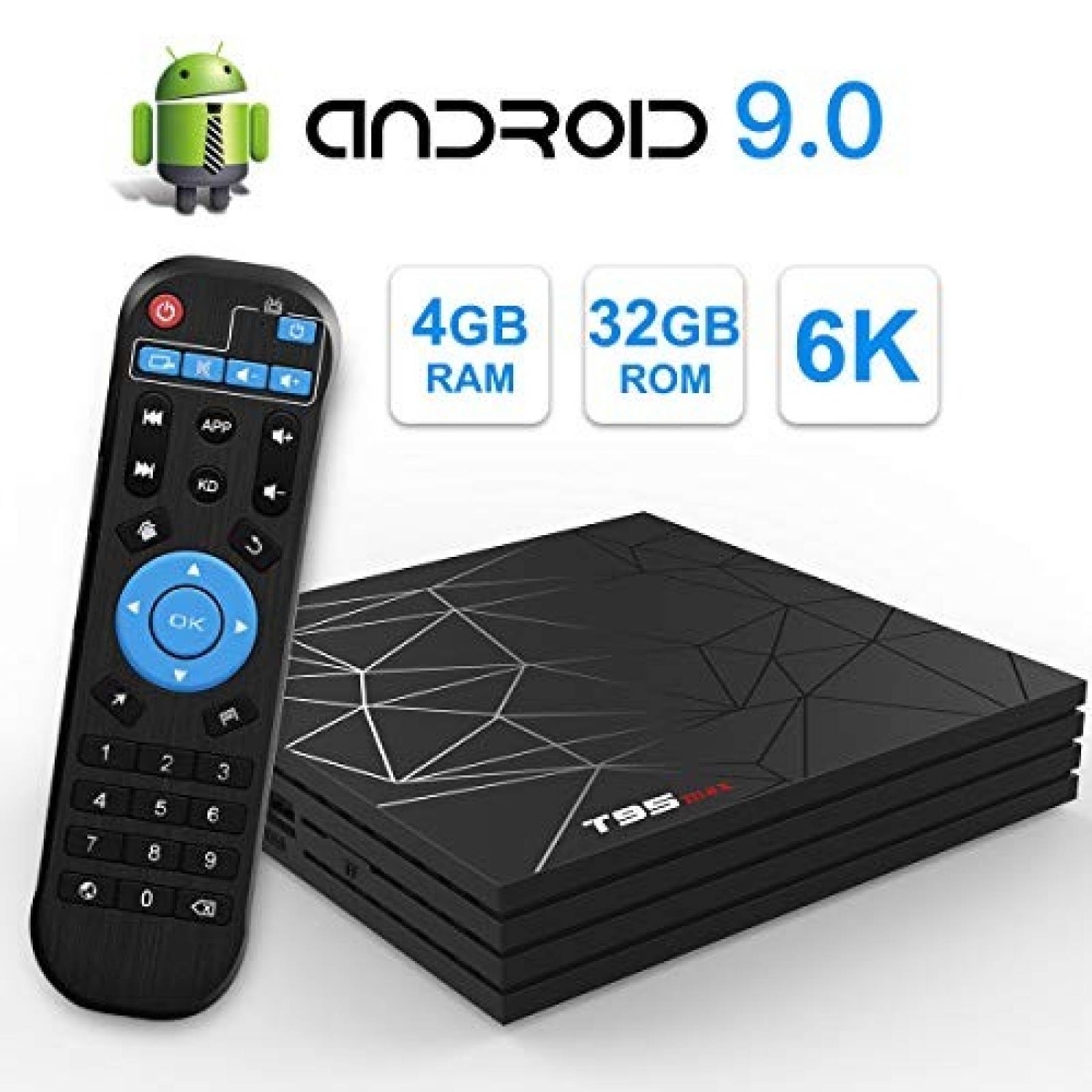 Smartbox TV Sidiwen Android 9.0 T95 4GB RAM 32GB ROM -Negro