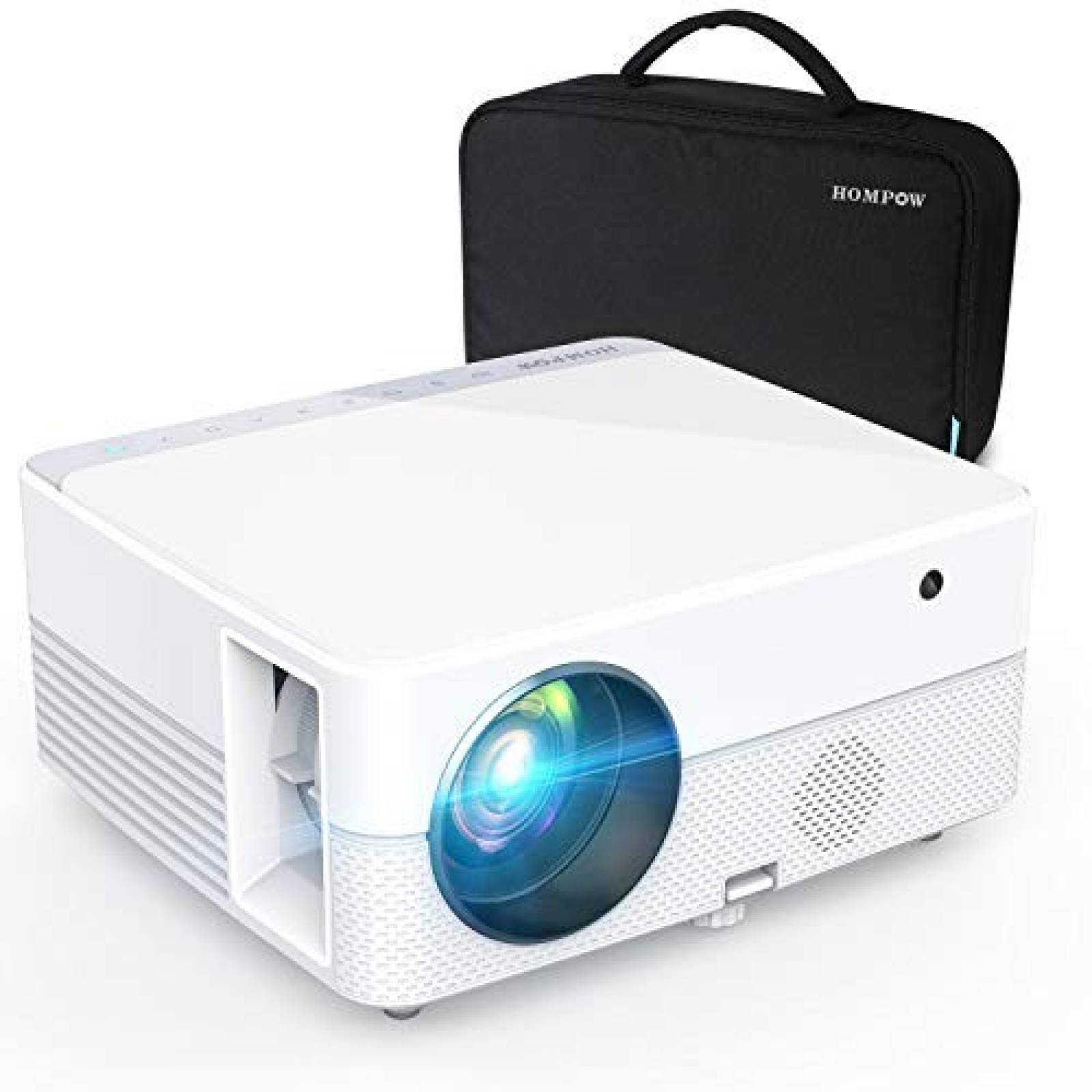 Videoproyector Hompow 4500 lux Full HD 1080p -Blanco
